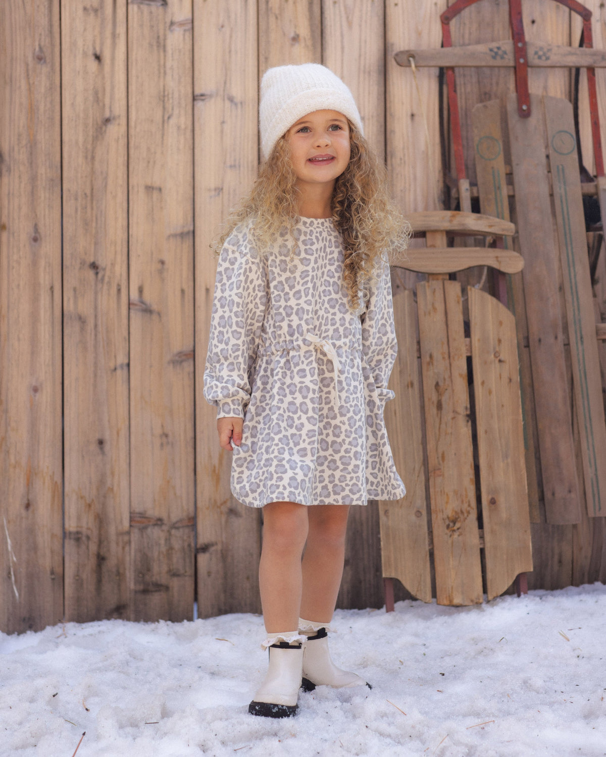 Tate Dress Blue Leopard
