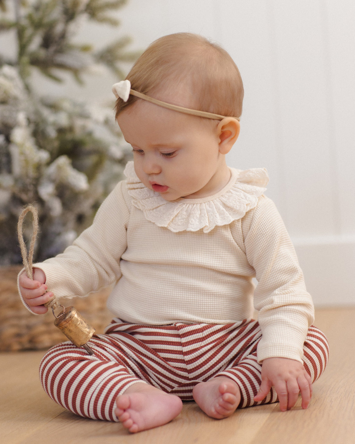 Ruffle Collar Bodysuit Natural - Rylee + Cru | Kids Clothes | Trendy Baby Clothes | Modern Infant Outfits |
