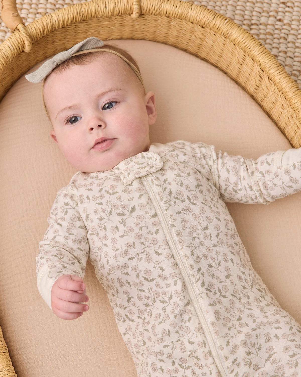Zip Long Sleeve Sleeper Footie Floret - Rylee + Cru | Kids Clothes | Trendy Baby Clothes | Modern Infant Outfits |