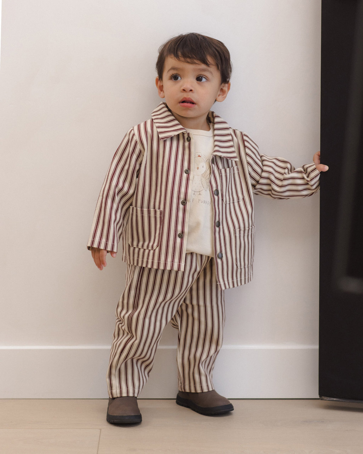 Utility Jacket Black Cherry Pinstripe - Rylee + Cru | Kids Clothes | Trendy Baby Clothes | Modern Infant Outfits |