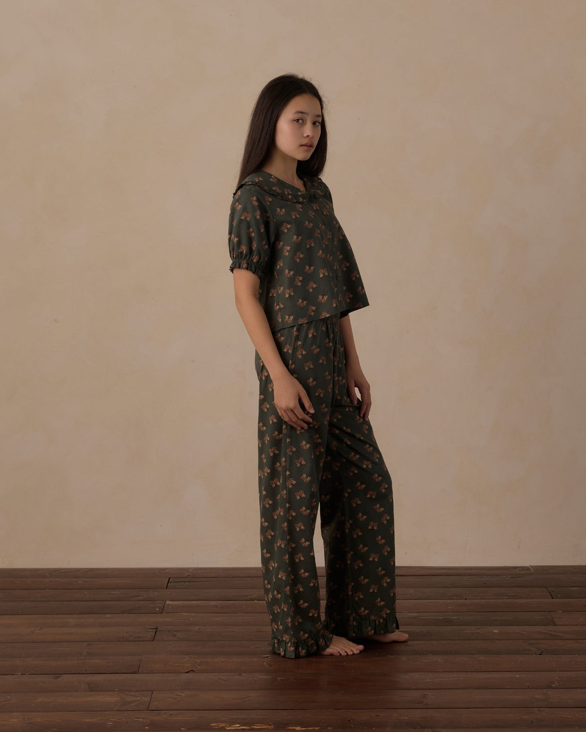 Teen Ruffle Pajamas Evergreen Bouquet - Rylee + Cru | Kids Clothes | Trendy Baby Clothes | Modern Infant Outfits |