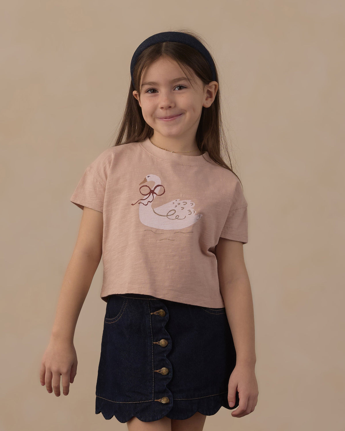 Boxy Tee Swan - Rylee + Cru | Kids Clothes | Trendy Baby Clothes | Modern Infant Outfits |