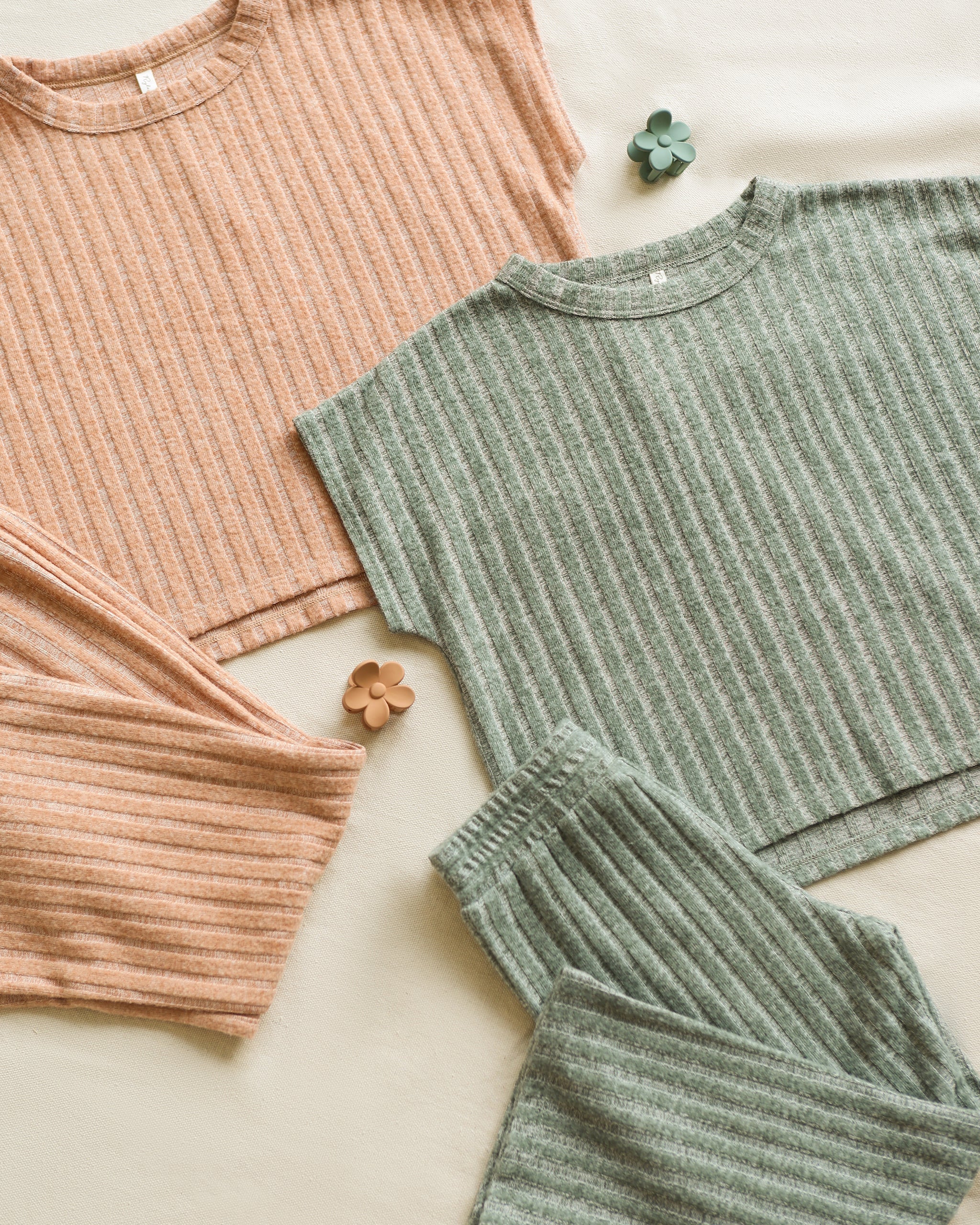 Cozy Rib Knit Set || Grapefruit