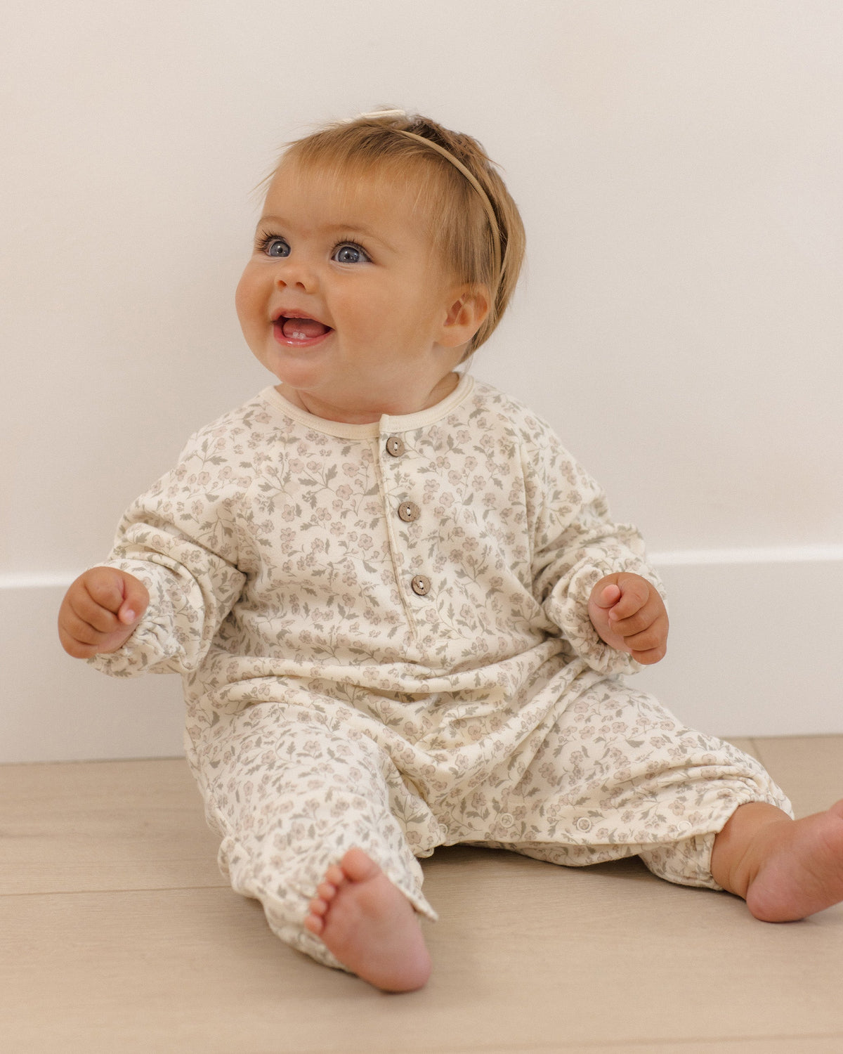 Henley Bubble Jumpsuit Floret - Rylee + Cru | Kids Clothes | Trendy Baby Clothes | Modern Infant Outfits |