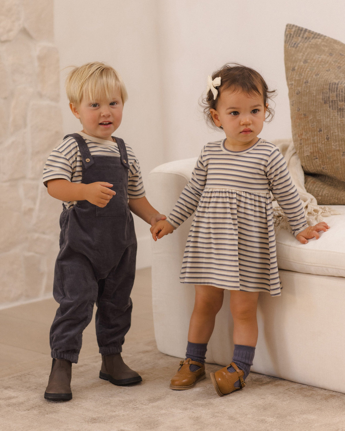 Long Sleeve Baby Dress Vintage Stripe - Rylee + Cru | Kids Clothes | Trendy Baby Clothes | Modern Infant Outfits |