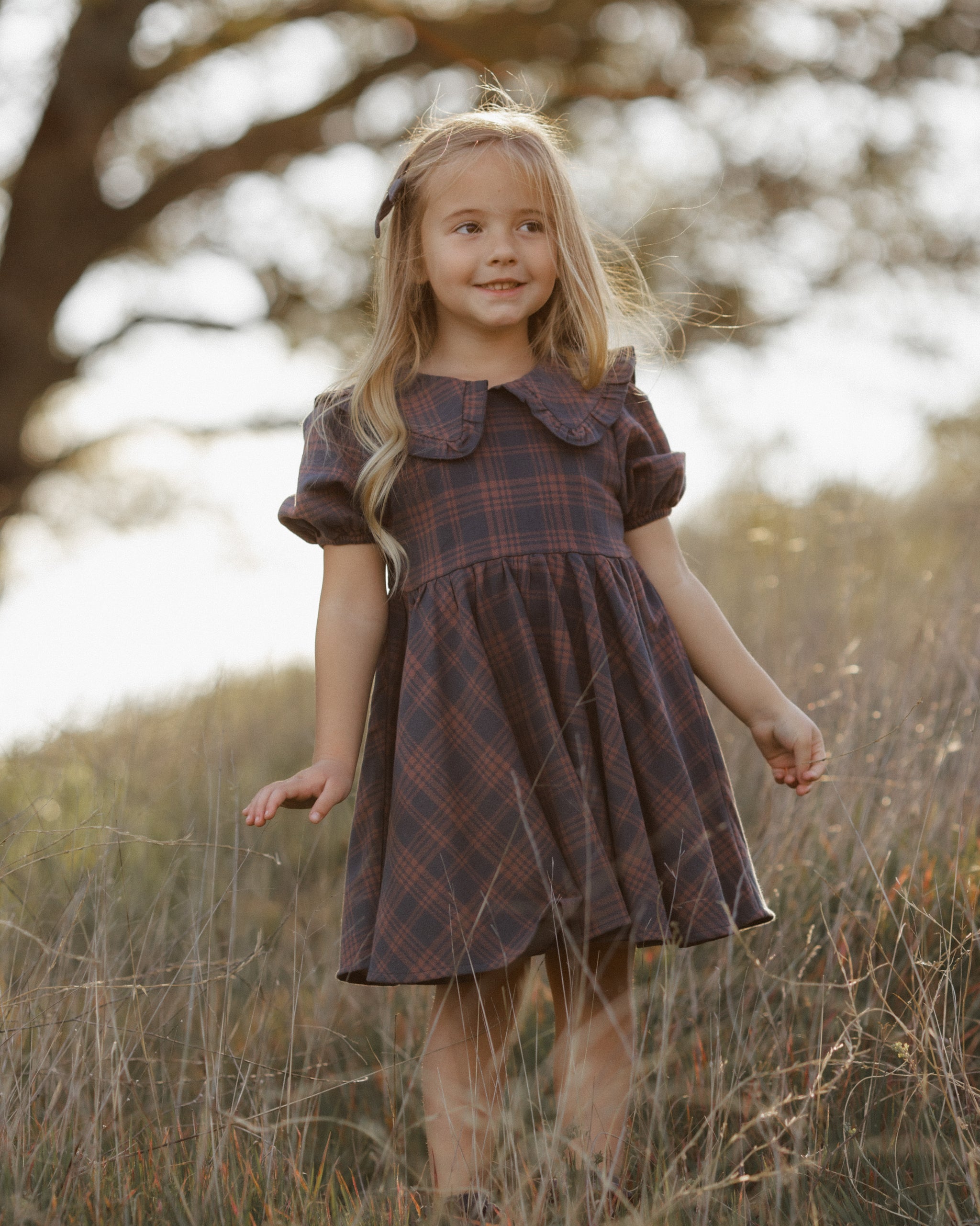 Camille Dress Midnight Plaid - Rylee + Cru | Kids Clothes | Trendy Baby Clothes | Modern Infant Outfits |