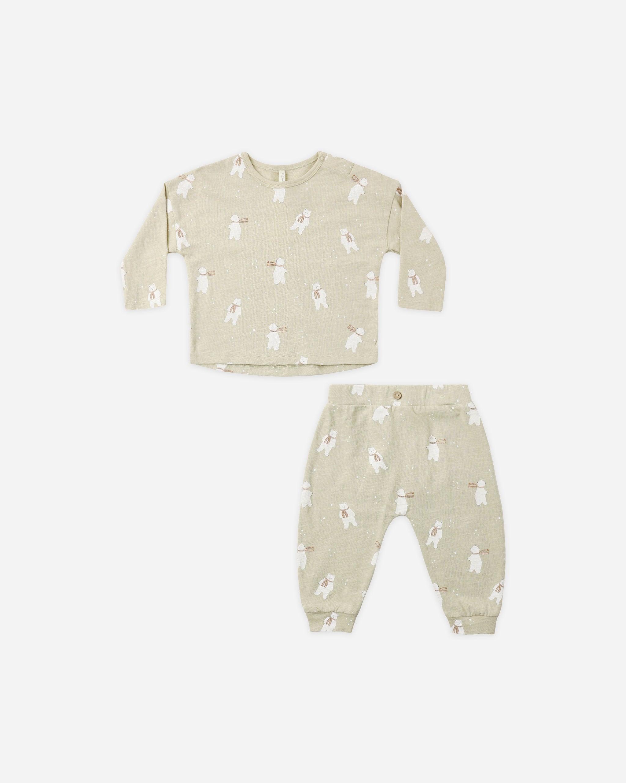 Long Sleeve Tee + Pant Set Polar Bears - Rylee + Cru | Kids Clothes | Trendy Baby Clothes | Modern Infant Outfits |