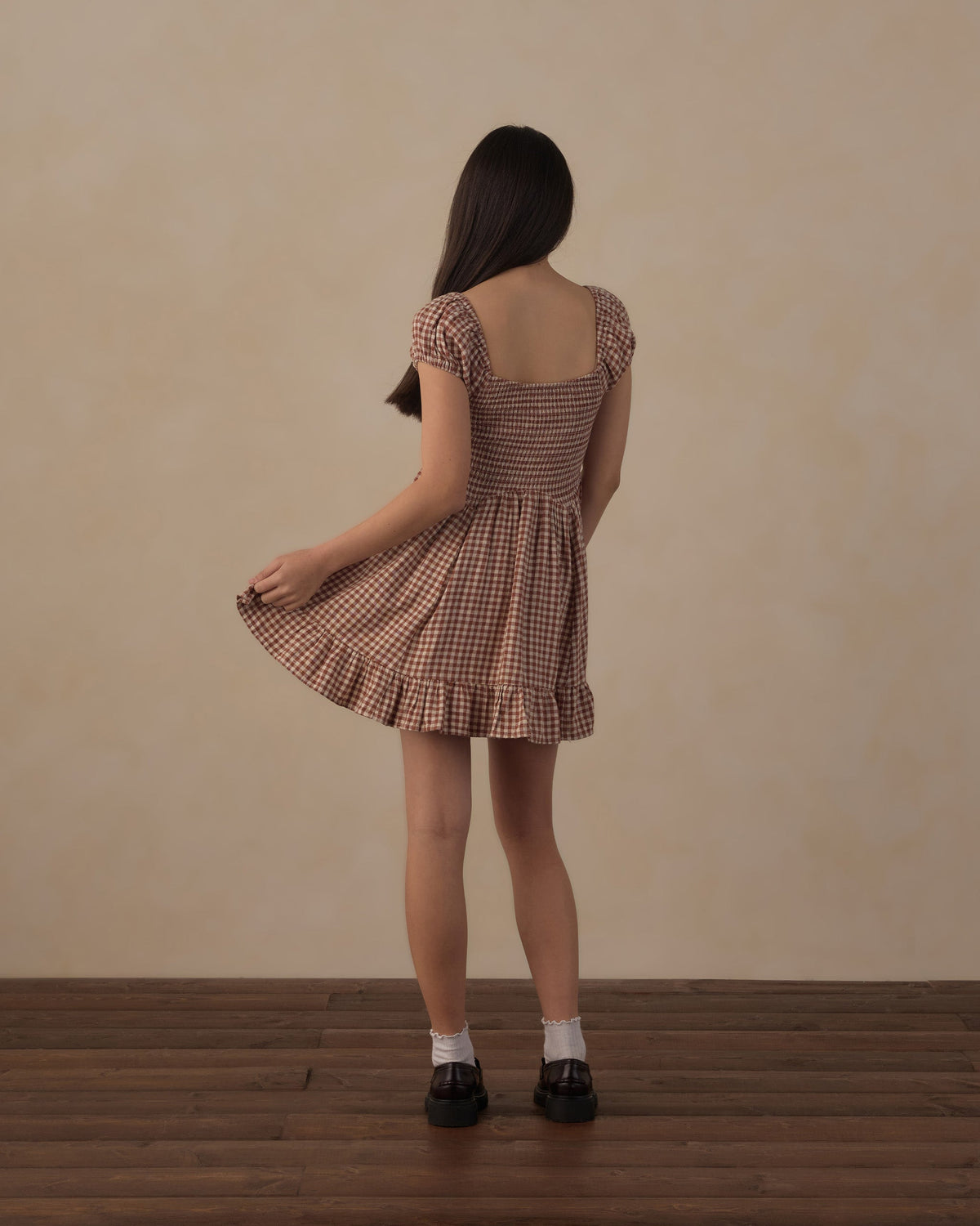 Teen Stella Dress Brick Check - Rylee + Cru | Kids Clothes | Trendy Baby Clothes | Modern Infant Outfits |