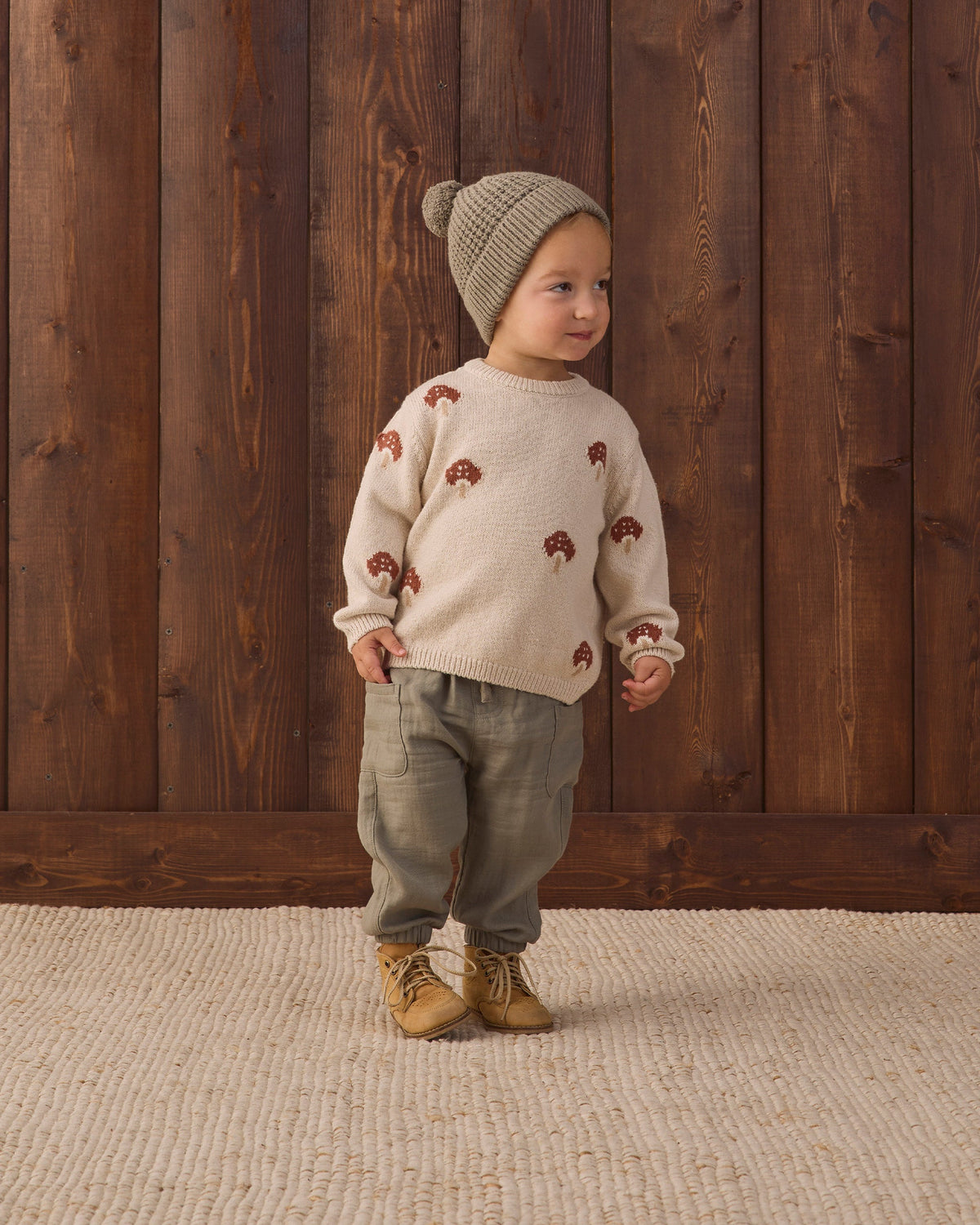 Rex Sweater Mushroom - Rylee + Cru | Kids Clothes | Trendy Baby Clothes | Modern Infant Outfits |