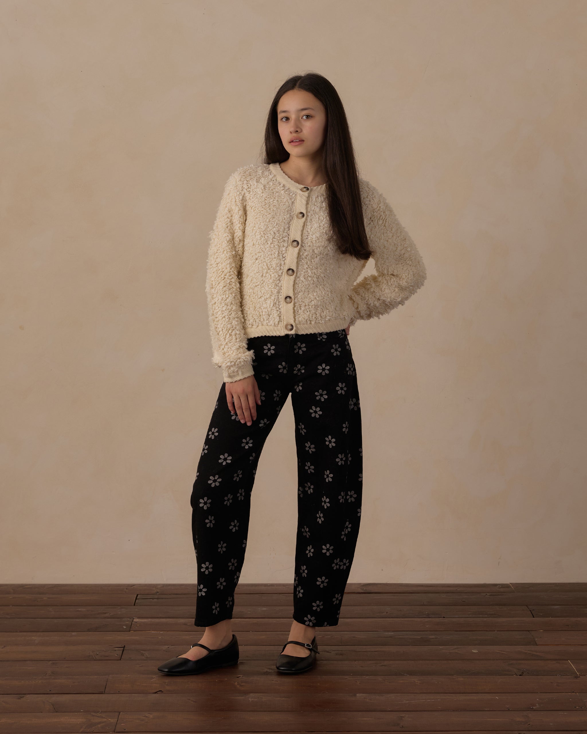 Teen Barrel Pant Black Daisy - Rylee + Cru | Kids Clothes | Trendy Baby Clothes | Modern Infant Outfits |
