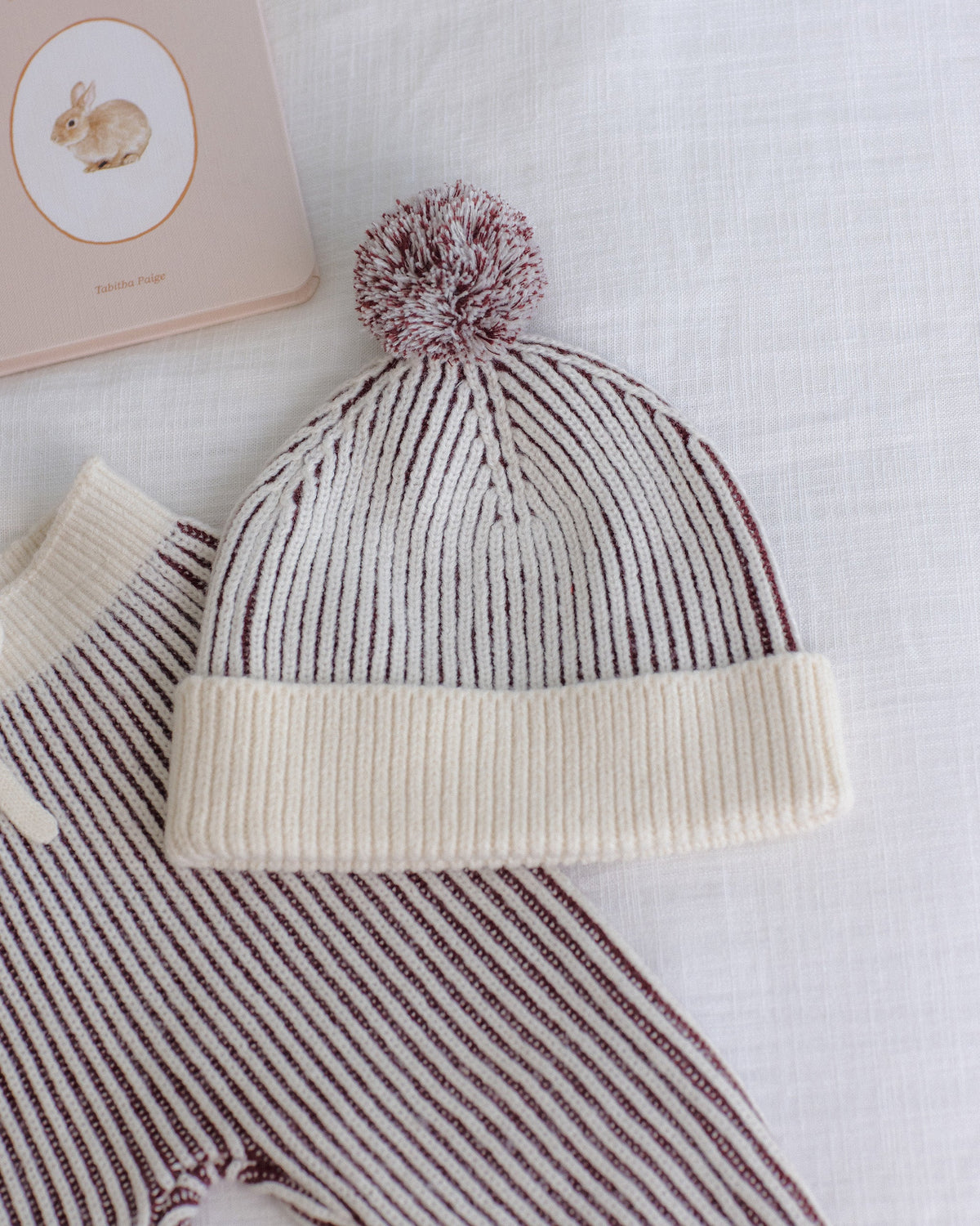 Beanie Black Cherry Stripe - Rylee + Cru | Kids Clothes | Trendy Baby Clothes | Modern Infant Outfits |