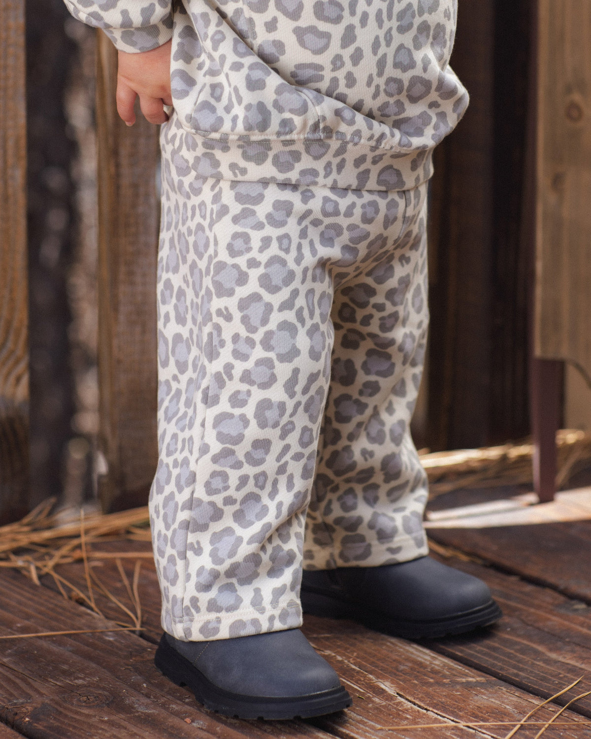 Wide Leg Sweatpant Blue Leopard - Rylee + Cru | Kids Clothes | Trendy Baby Clothes | Modern Infant Outfits |