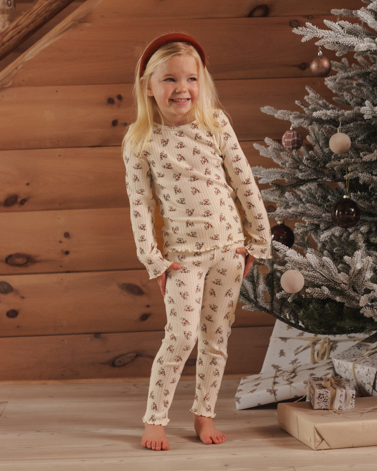 Ribbed Long Sleeve Top Ruby Bloom - Rylee + Cru | Kids Clothes | Trendy Baby Clothes | Modern Infant Outfits |