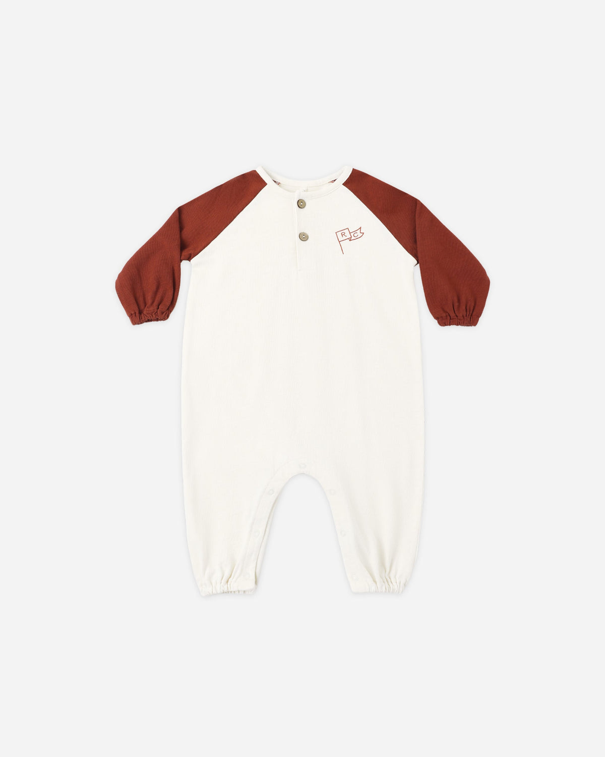 Henley Jumpsuit Brick Color Block - Rylee + Cru | Kids Clothes | Trendy Baby Clothes | Modern Infant Outfits |