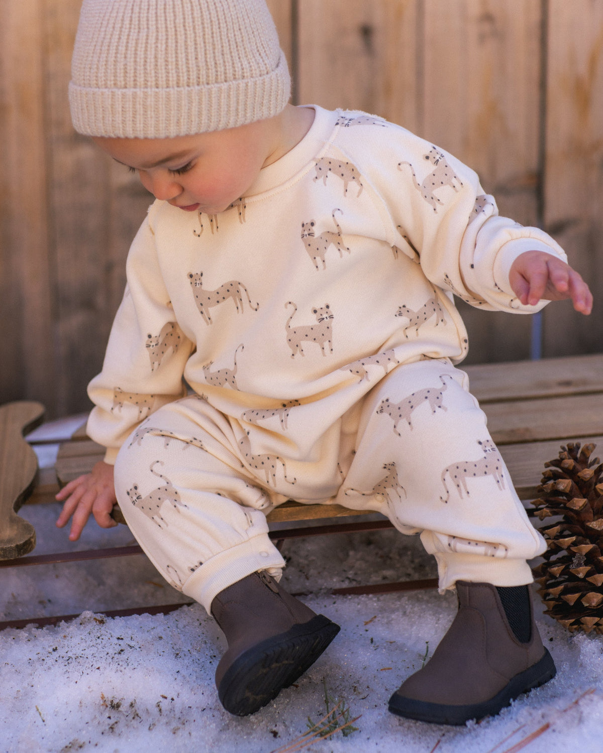 Raglan Jumpsuit Leopards - Rylee + Cru | Kids Clothes | Trendy Baby Clothes | Modern Infant Outfits |