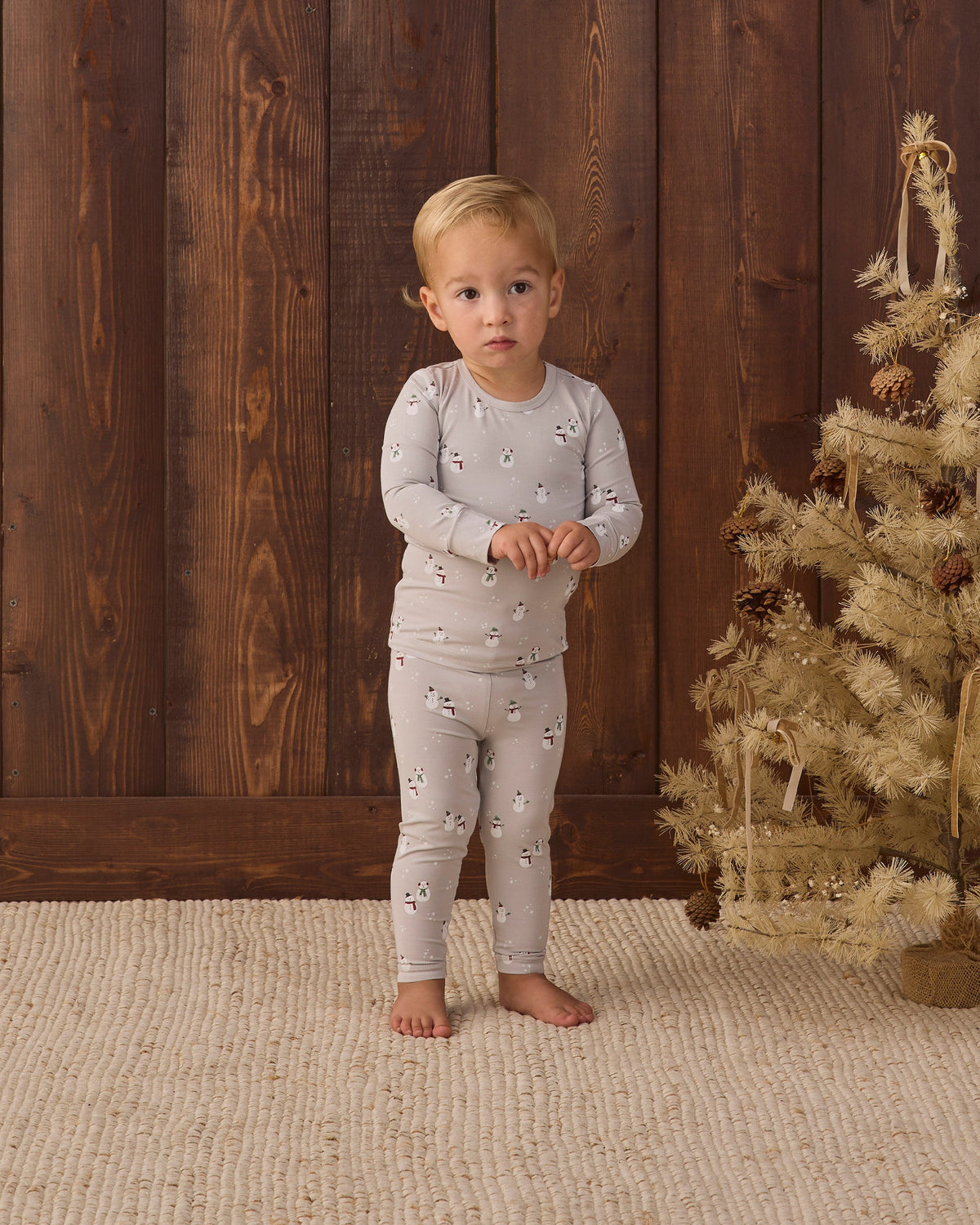 Bamboo Pajama Set Snowman - Rylee + Cru | Kids Clothes | Trendy Baby Clothes | Modern Infant Outfits |