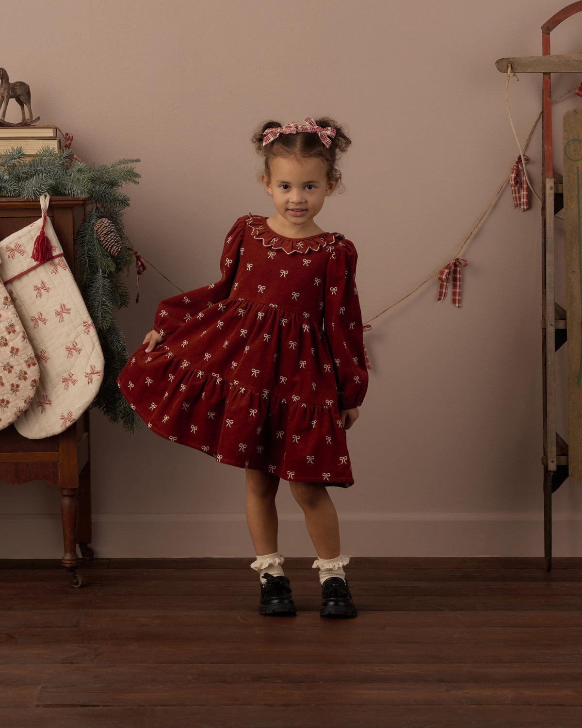 Fran Dress Bows - Rylee + Cru | Kids Clothes | Trendy Baby Clothes | Modern Infant Outfits |