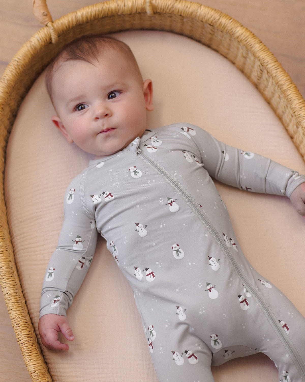 Bamboo Zip Footie Snowman - Rylee + Cru | Kids Clothes | Trendy Baby Clothes | Modern Infant Outfits |