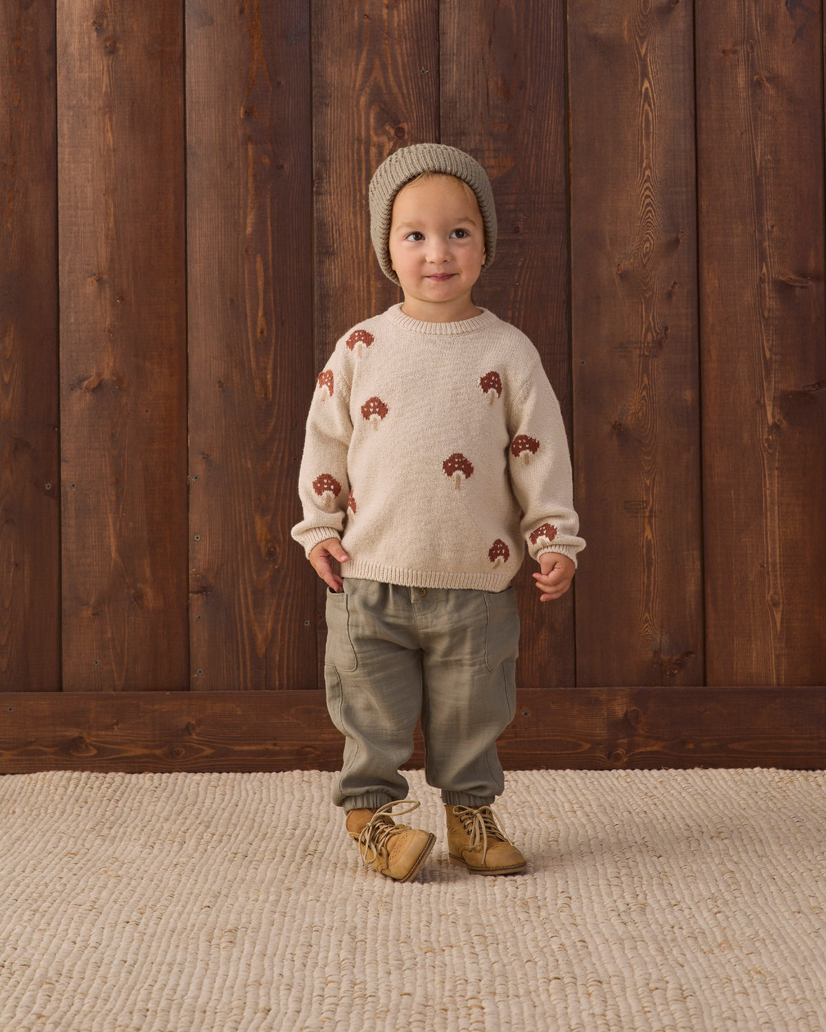 Rex Sweater Mushroom - Rylee + Cru | Kids Clothes | Trendy Baby Clothes | Modern Infant Outfits |