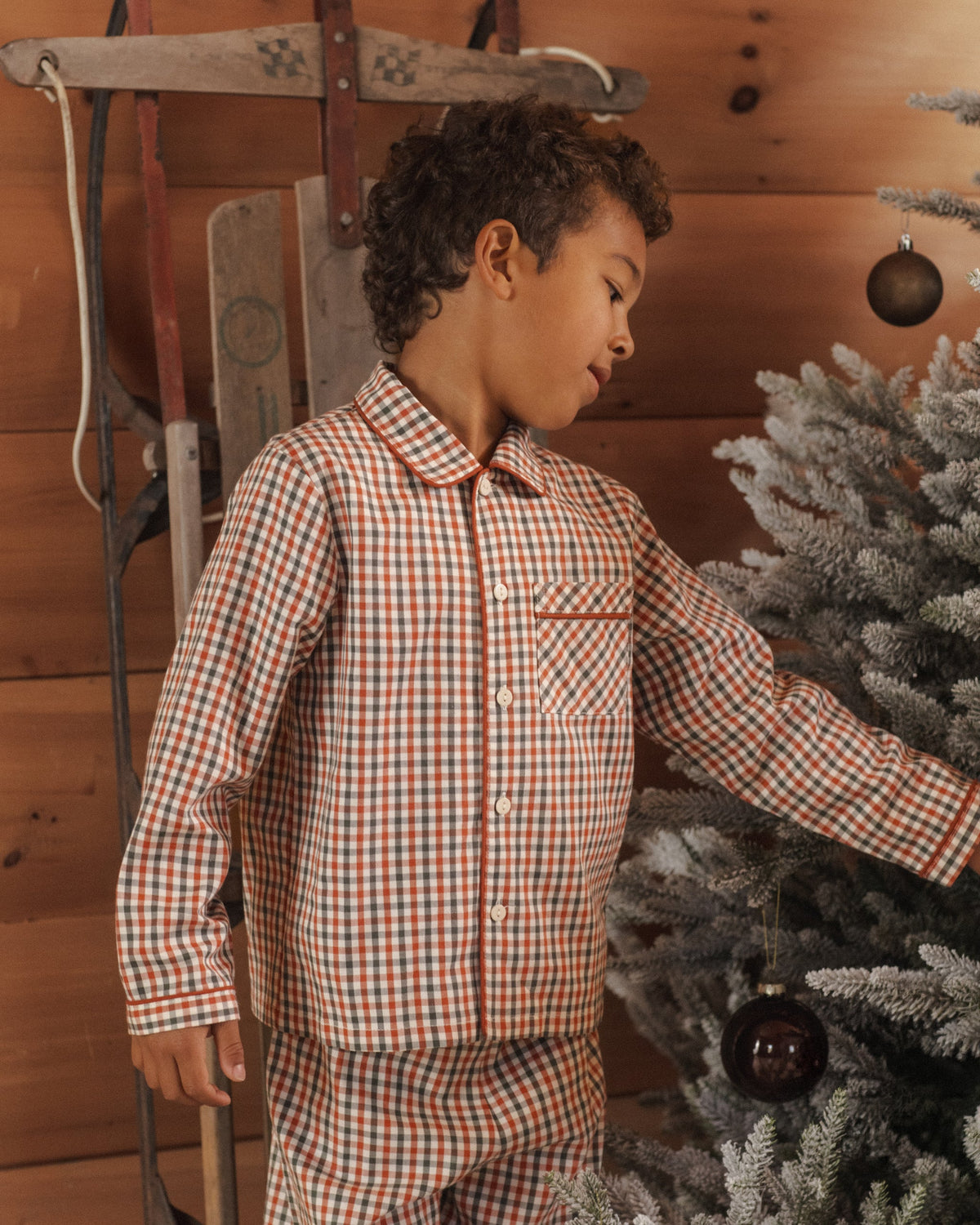 Long Sleeve Pajamas Holiday Gingham - Rylee + Cru | Kids Clothes | Trendy Baby Clothes | Modern Infant Outfits |