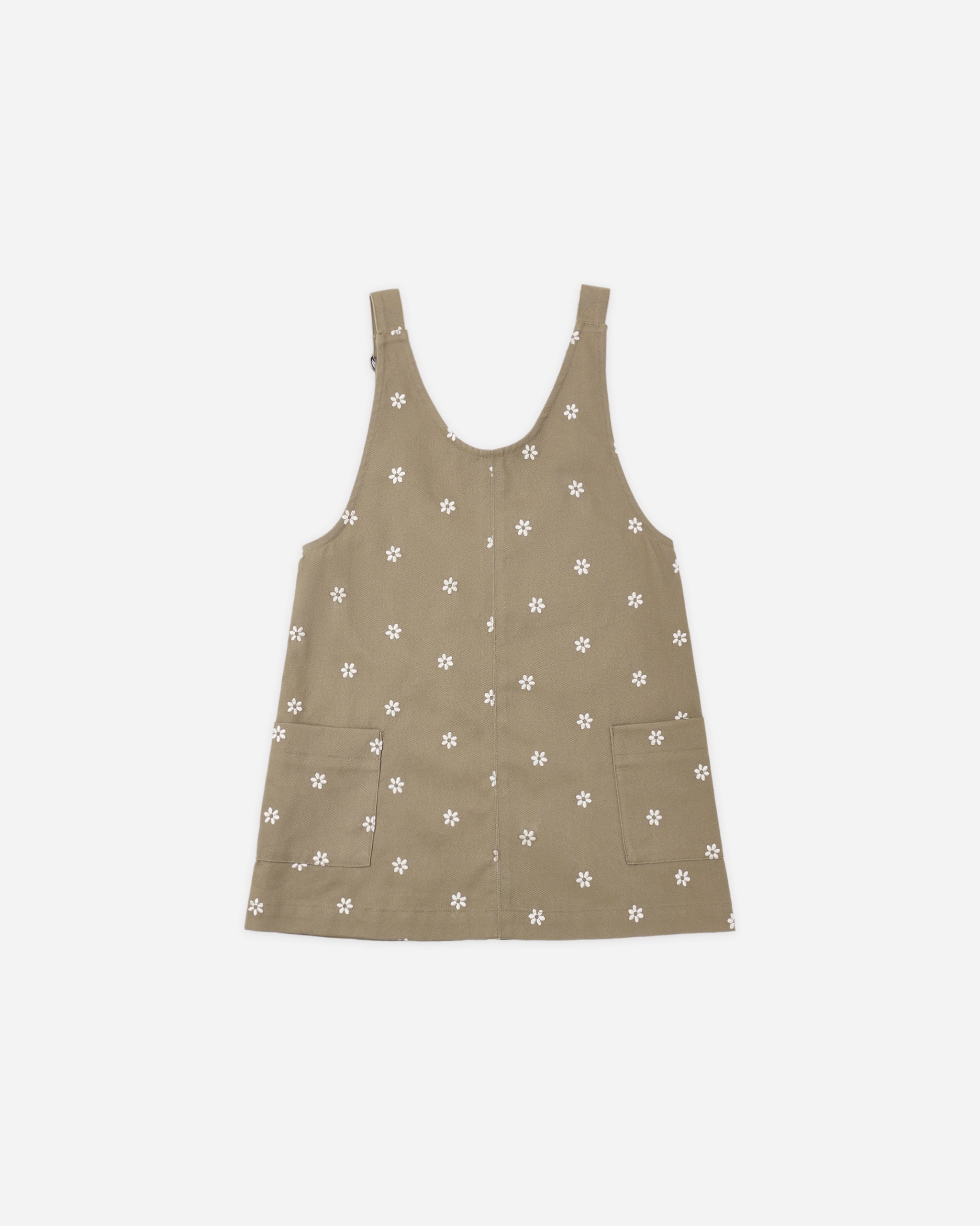 V-Neck Overall Dress Embroidered Daisies - Rylee + Cru | Kids Clothes | Trendy Baby Clothes | Modern Infant Outfits |