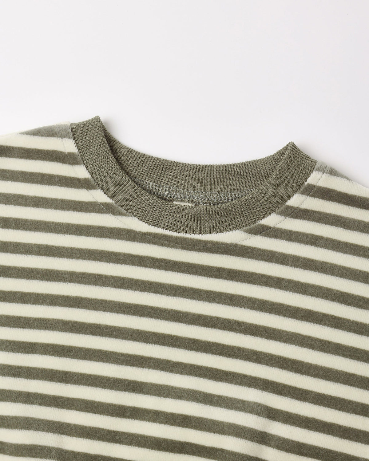 Velour Relaxed Sweatshirt Spruce Stripe - Rylee + Cru | Kids Clothes | Trendy Baby Clothes | Modern Infant Outfits |