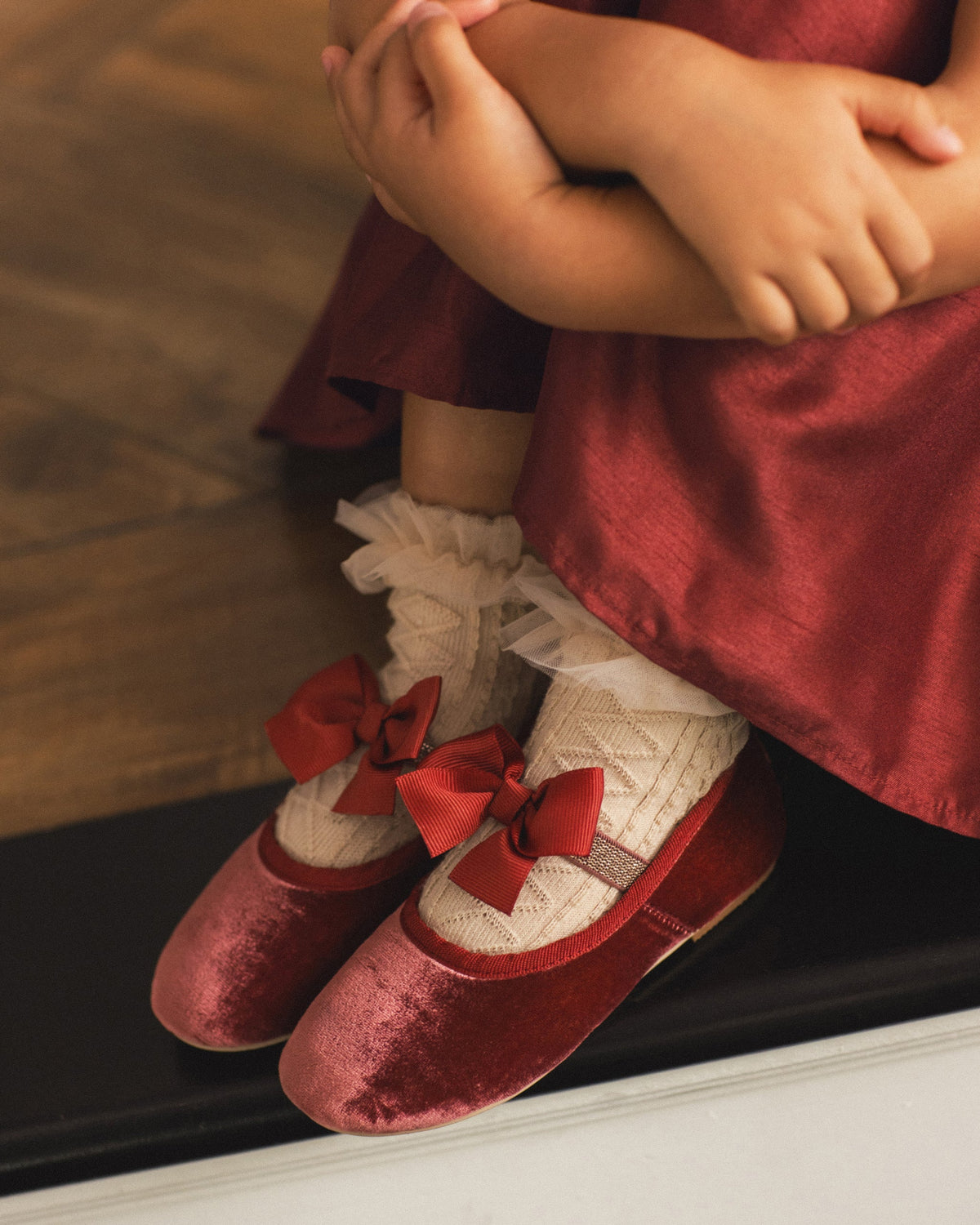 Chaussettes à volants Pearl, Ruby