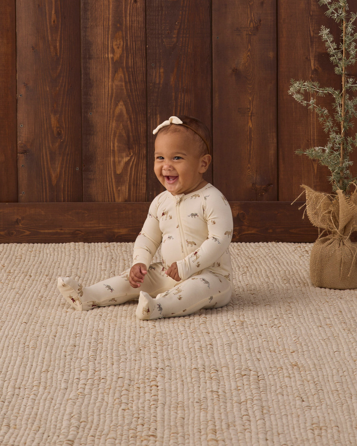 Bamboo Zip Footie Forest Friends - Rylee + Cru | Kids Clothes | Trendy Baby Clothes | Modern Infant Outfits |