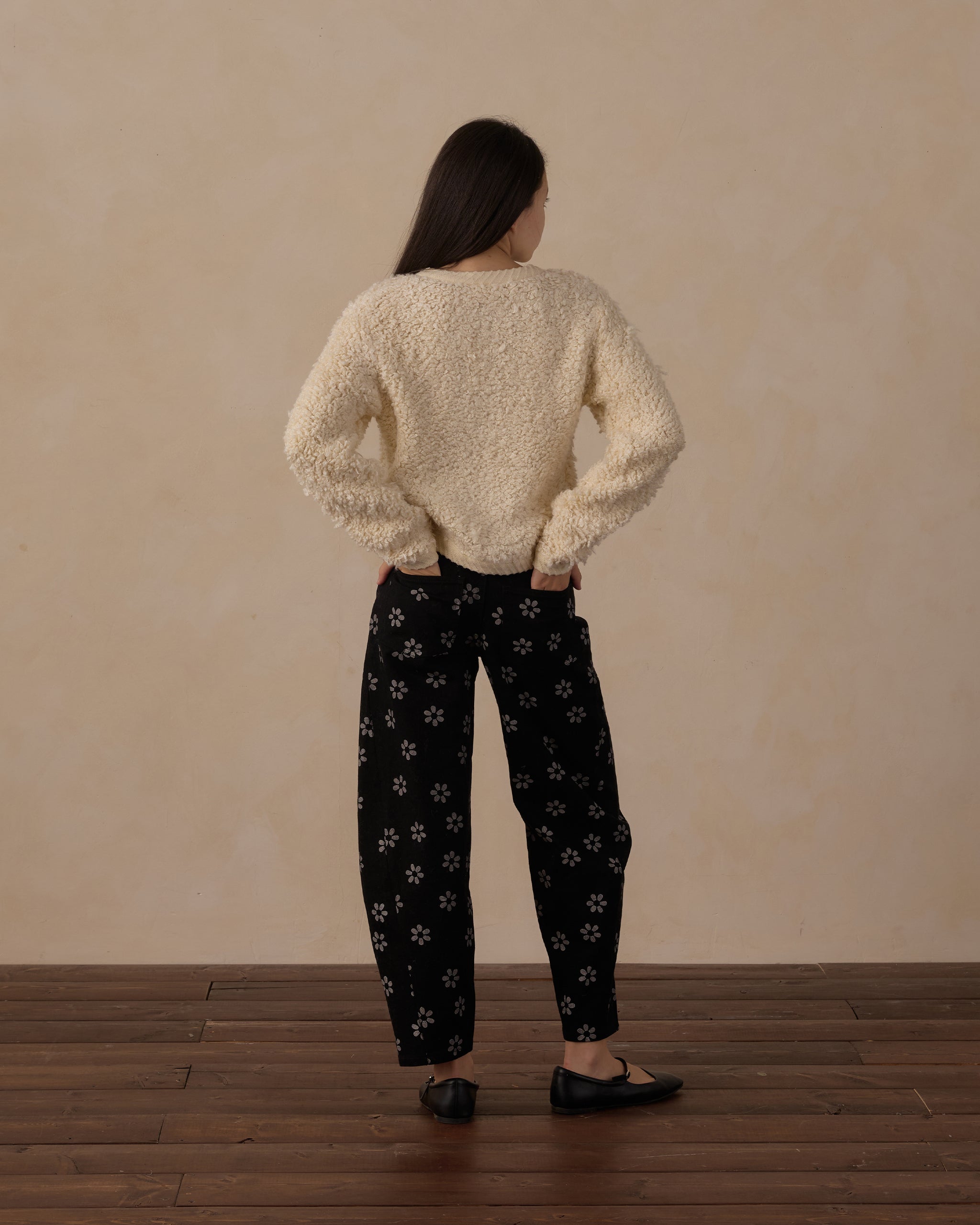 Teen Barrel Pant Black Daisy - Rylee + Cru | Kids Clothes | Trendy Baby Clothes | Modern Infant Outfits |