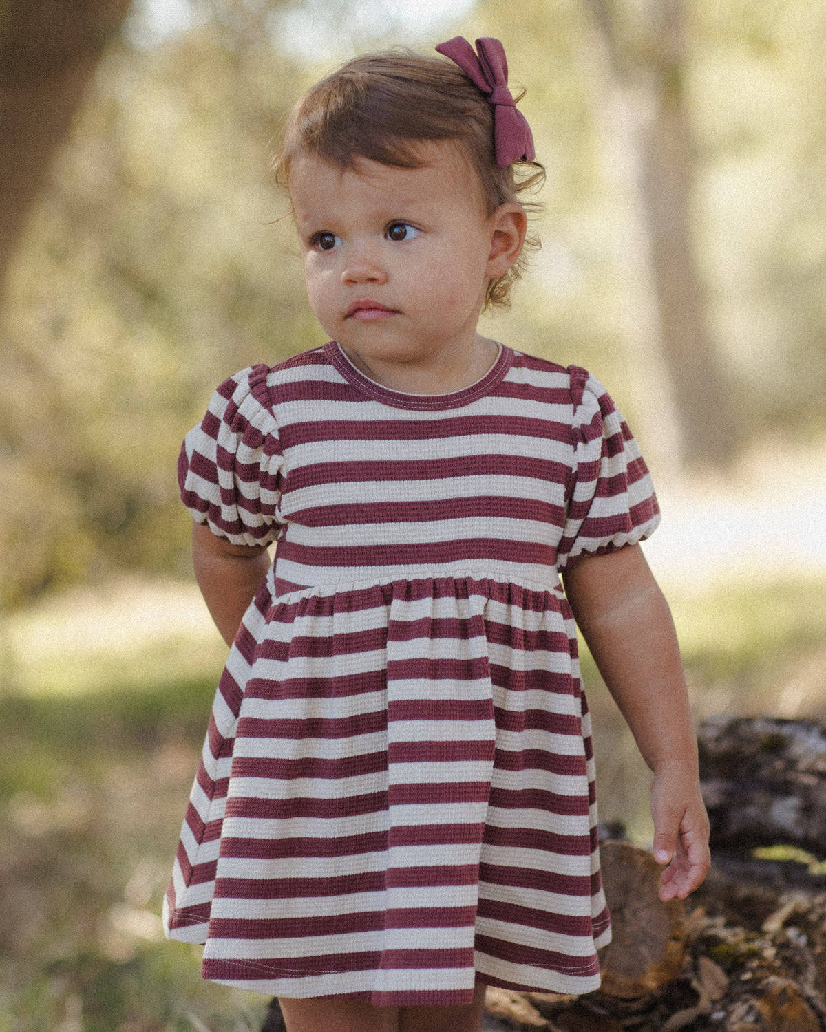 Darla Dress Black Cherry Stripe - Rylee + Cru | Kids Clothes | Trendy Baby Clothes | Modern Infant Outfits |