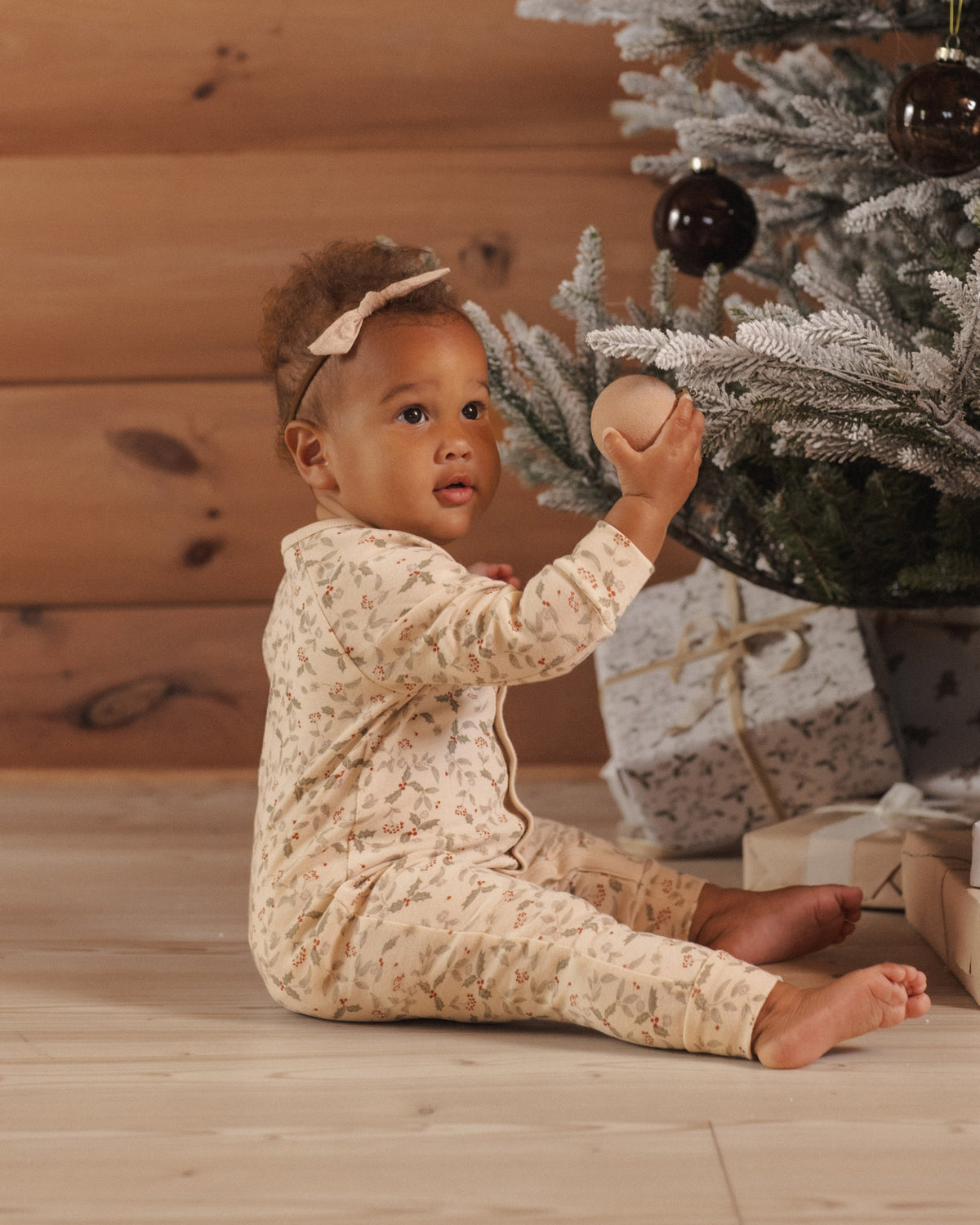 Organic Long John Pajamas Holly Fleur - Rylee + Cru | Kids Clothes | Trendy Baby Clothes | Modern Infant Outfits |