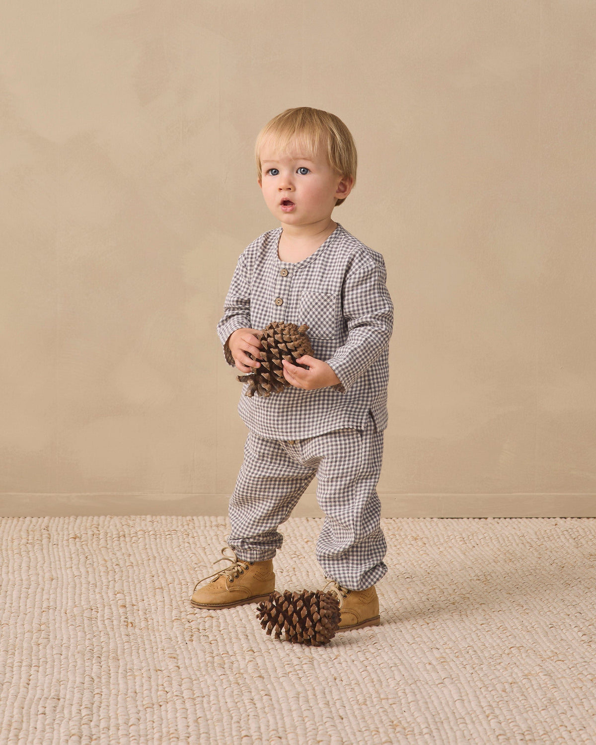 Rory Shirt Midnight Gingham - Rylee + Cru | Kids Clothes | Trendy Baby Clothes | Modern Infant Outfits |
