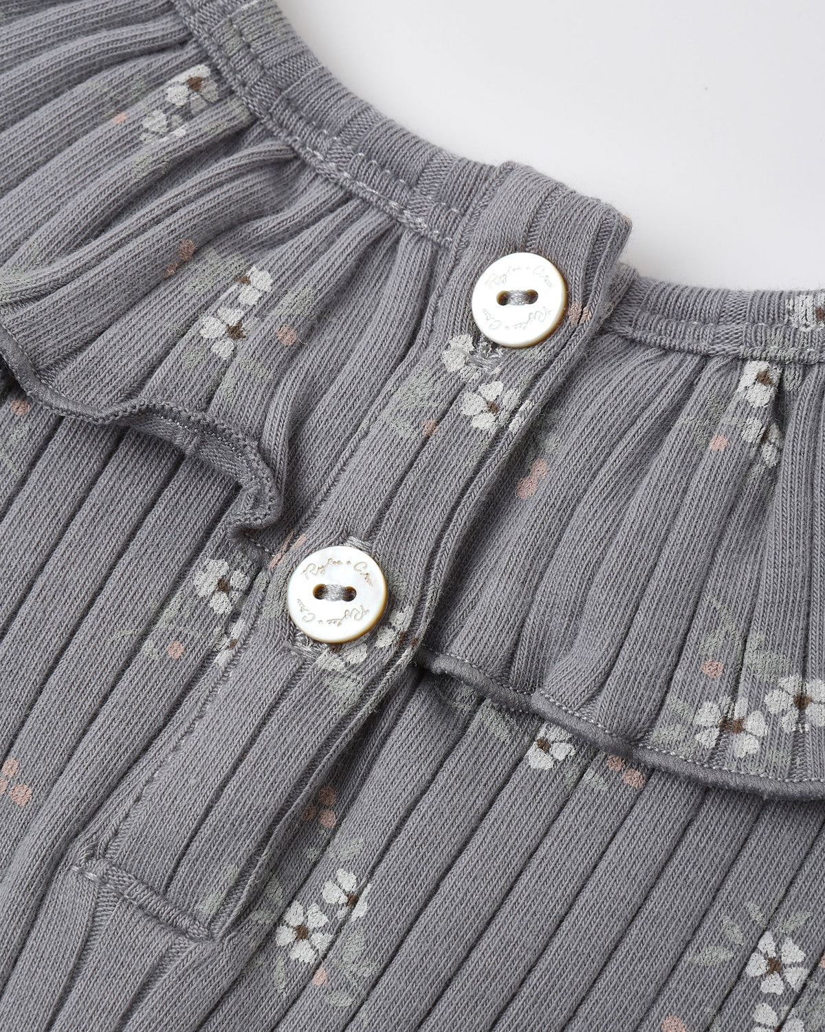 Ruffle Collar Dress Slate Bloom - Rylee + Cru | Kids Clothes | Trendy Baby Clothes | Modern Infant Outfits |