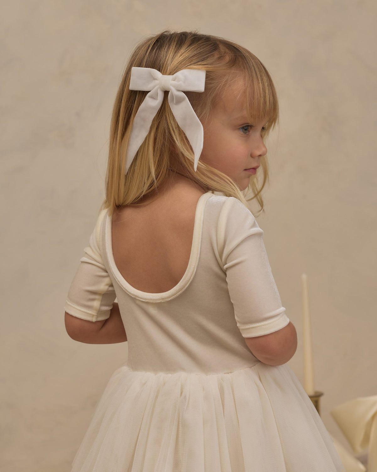 Velvet Bows Set Black, Ivory
