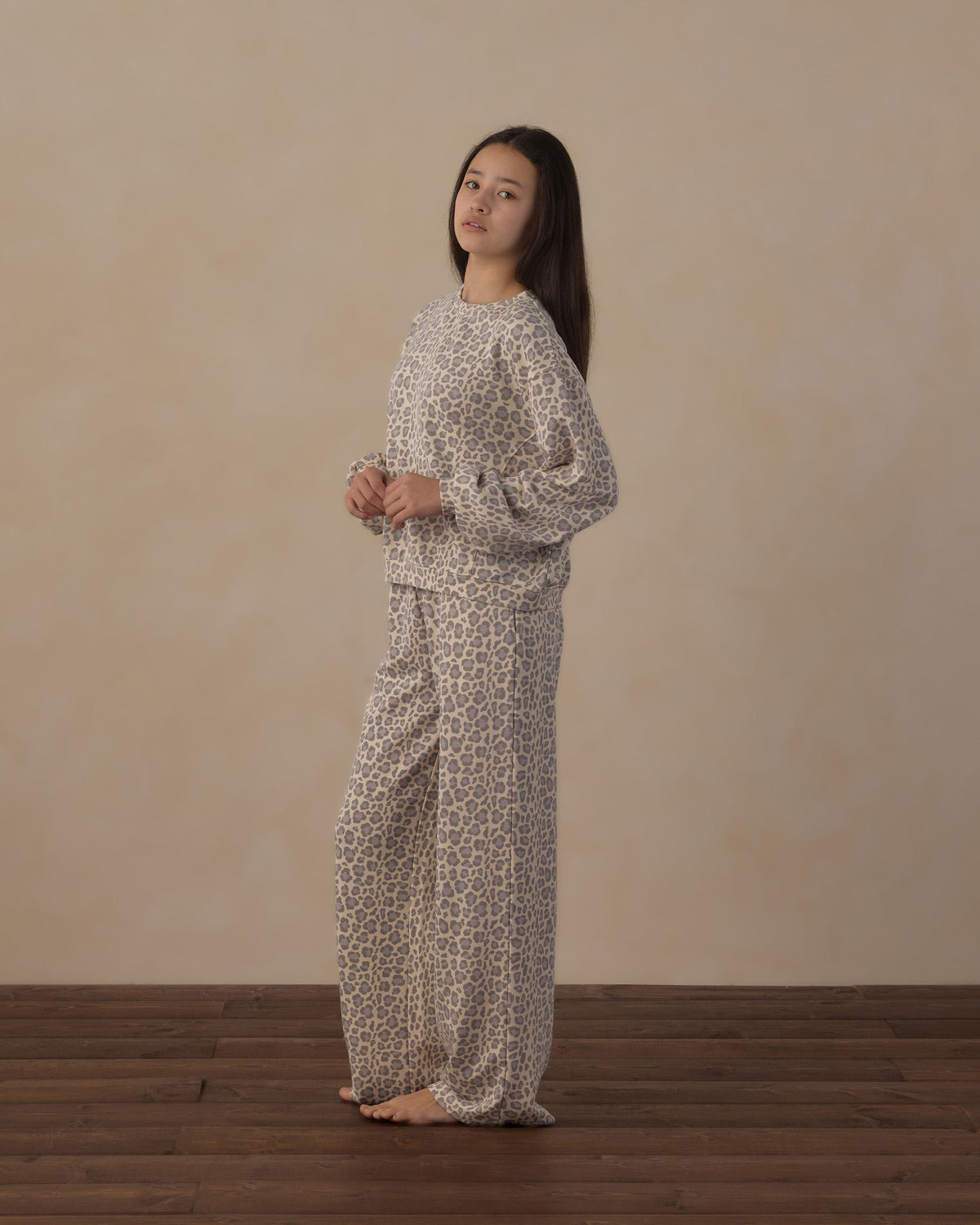 Teen Oversized Sweatshirt Blue Leopard - Rylee + Cru | Kids Clothes | Trendy Baby Clothes | Modern Infant Outfits |