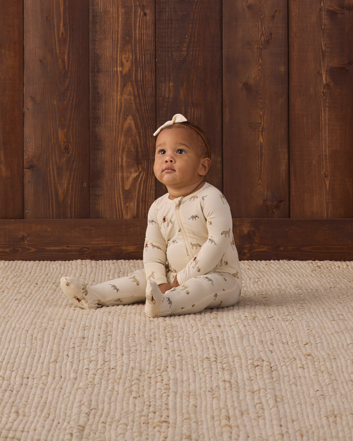 Bamboo Zip Footie Forest Friends - Rylee + Cru | Kids Clothes | Trendy Baby Clothes | Modern Infant Outfits |