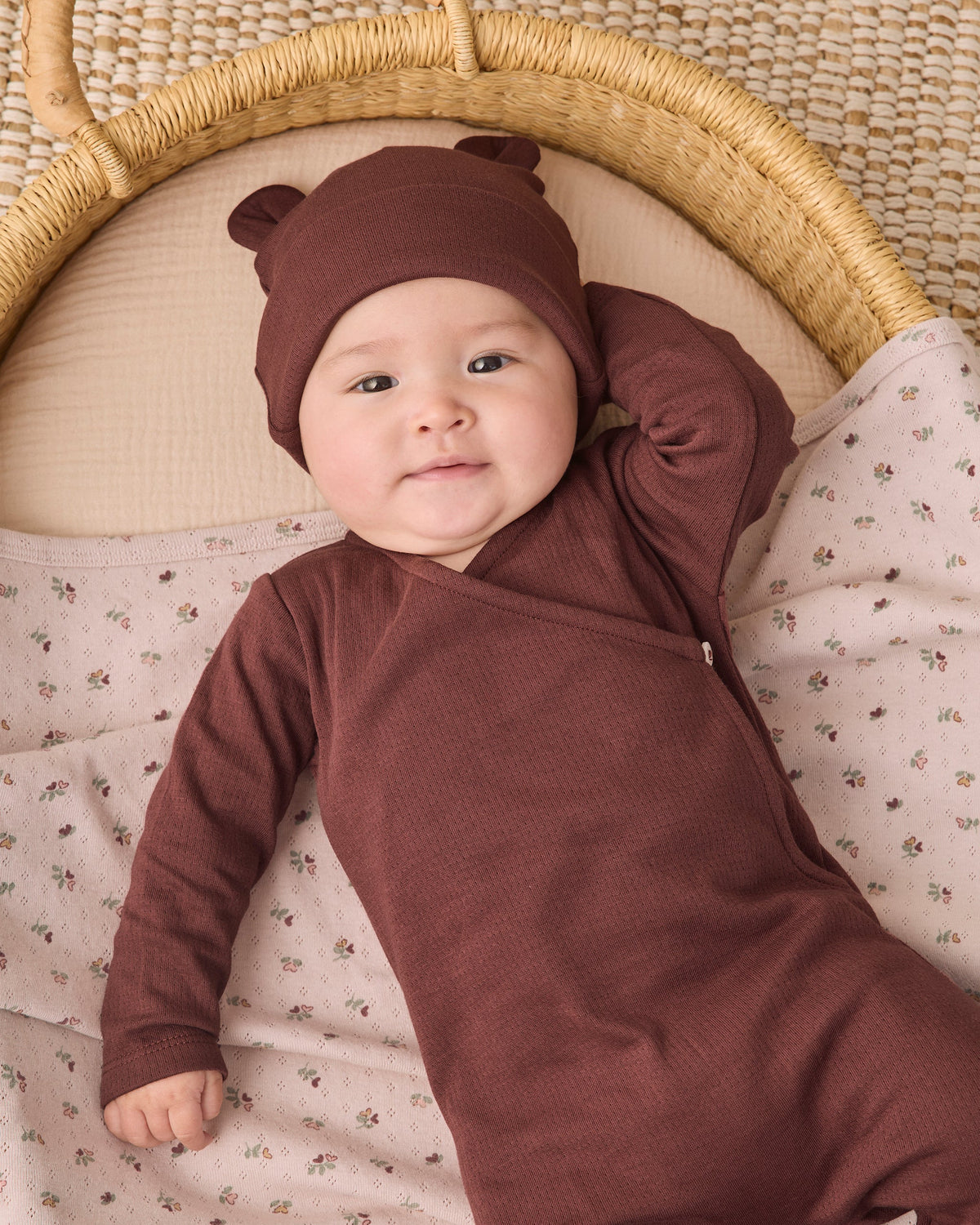 Baby Bear Beanie Black Cherry - Rylee + Cru | Kids Clothes | Trendy Baby Clothes | Modern Infant Outfits |