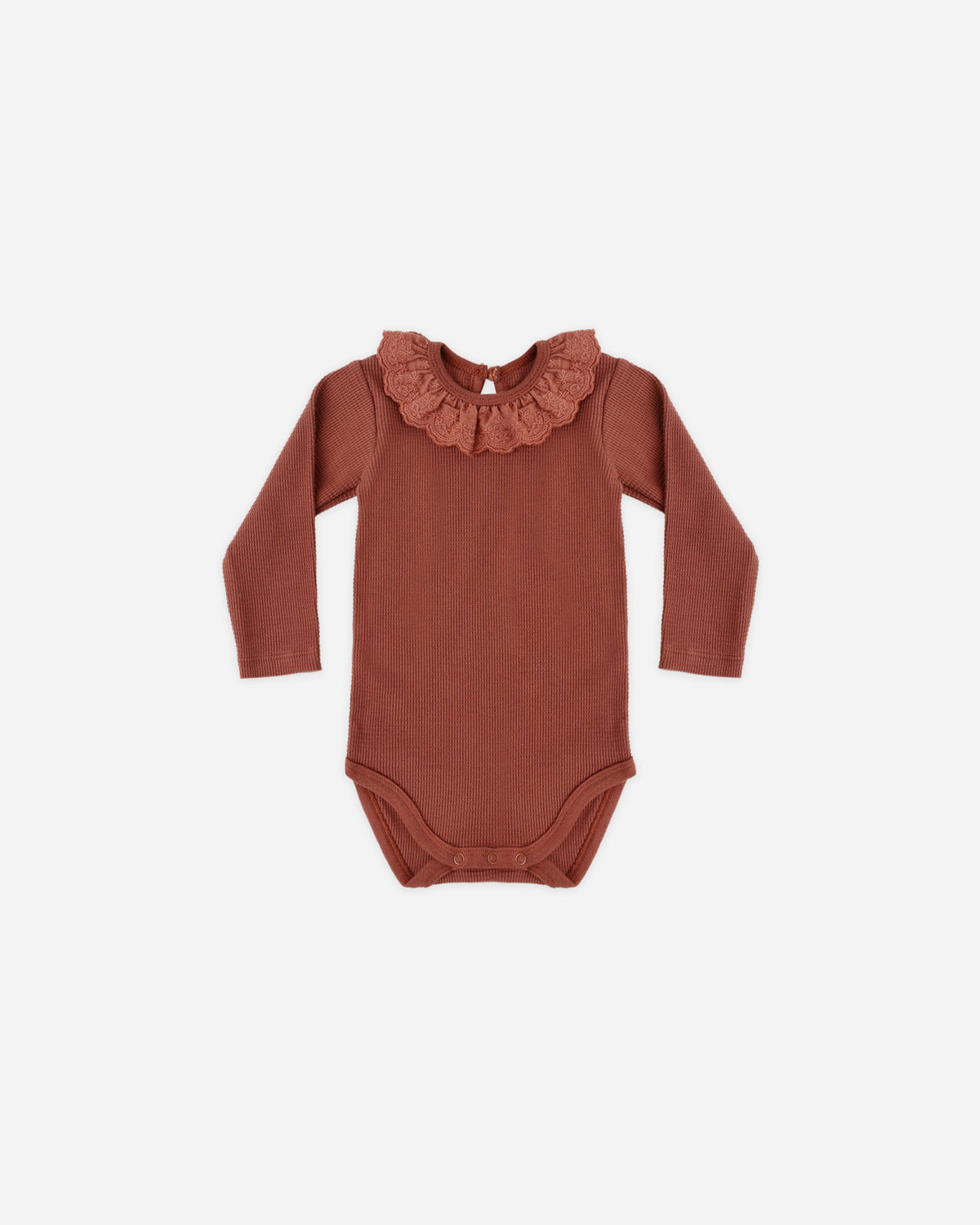 Ruffle Collar Bodysuit Redwood - Rylee + Cru | Kids Clothes | Trendy Baby Clothes | Modern Infant Outfits |
