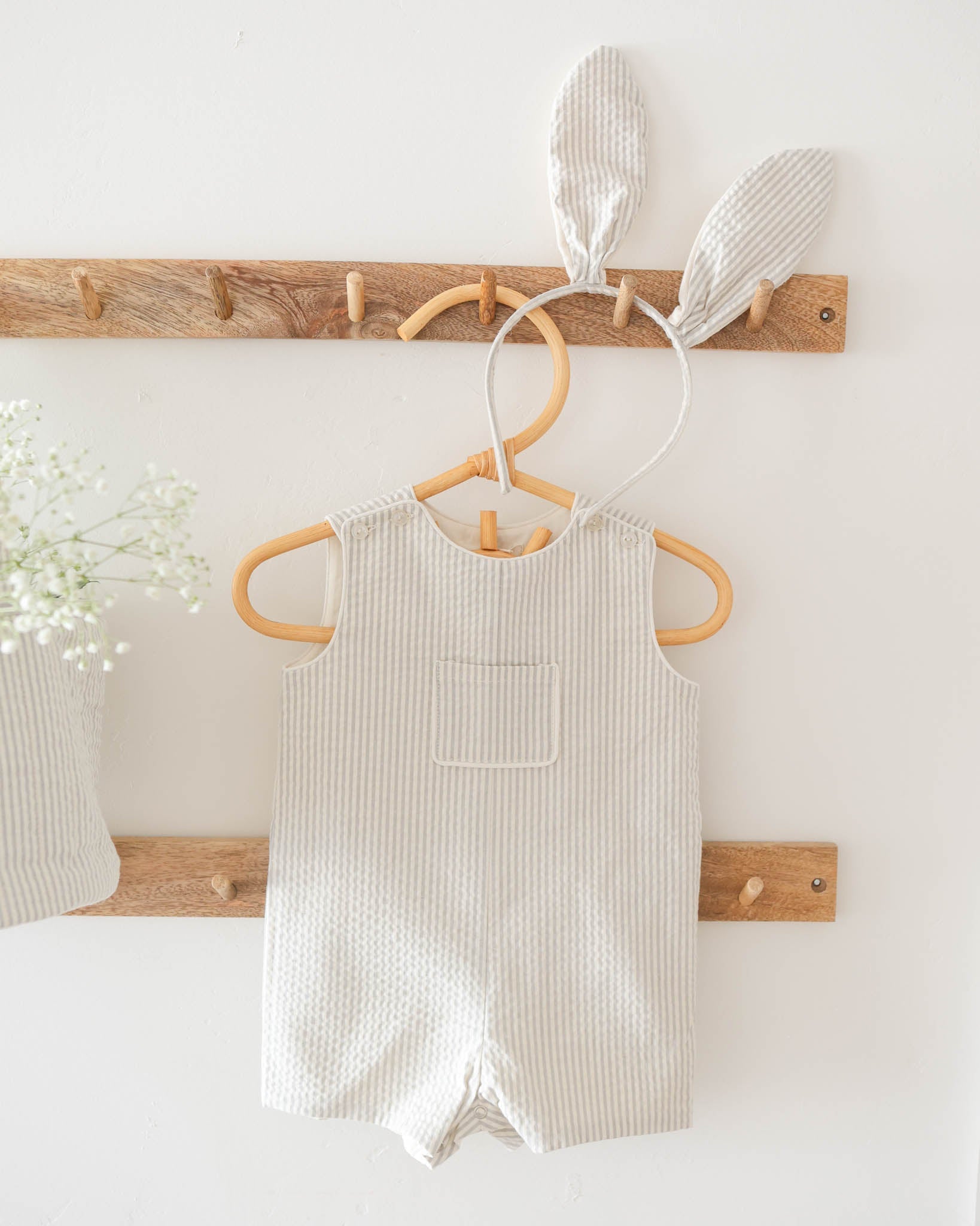 Georgie Romper | Sage Stripe