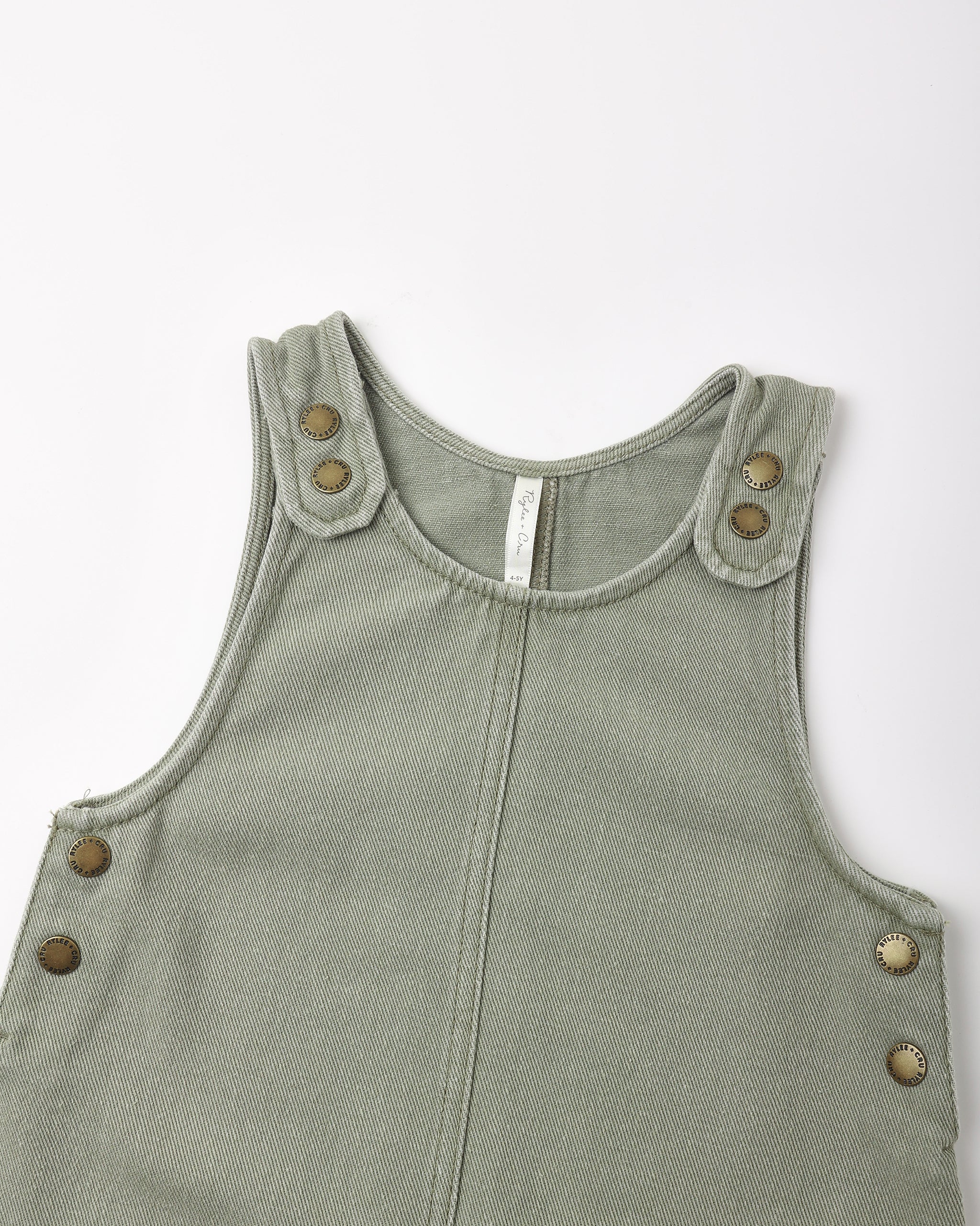 Odette Overall Dress Dark Sage - Rylee + Cru | Kids Clothes | Trendy Baby Clothes | Modern Infant Outfits |