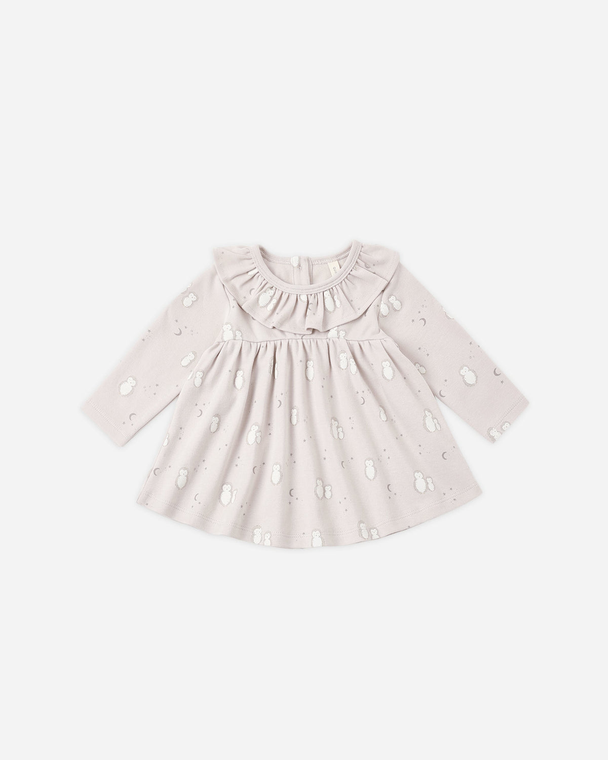 Ruffle Collar Jersey Dress Owls - Rylee + Cru | Kids Clothes | Trendy Baby Clothes | Modern Infant Outfits |
