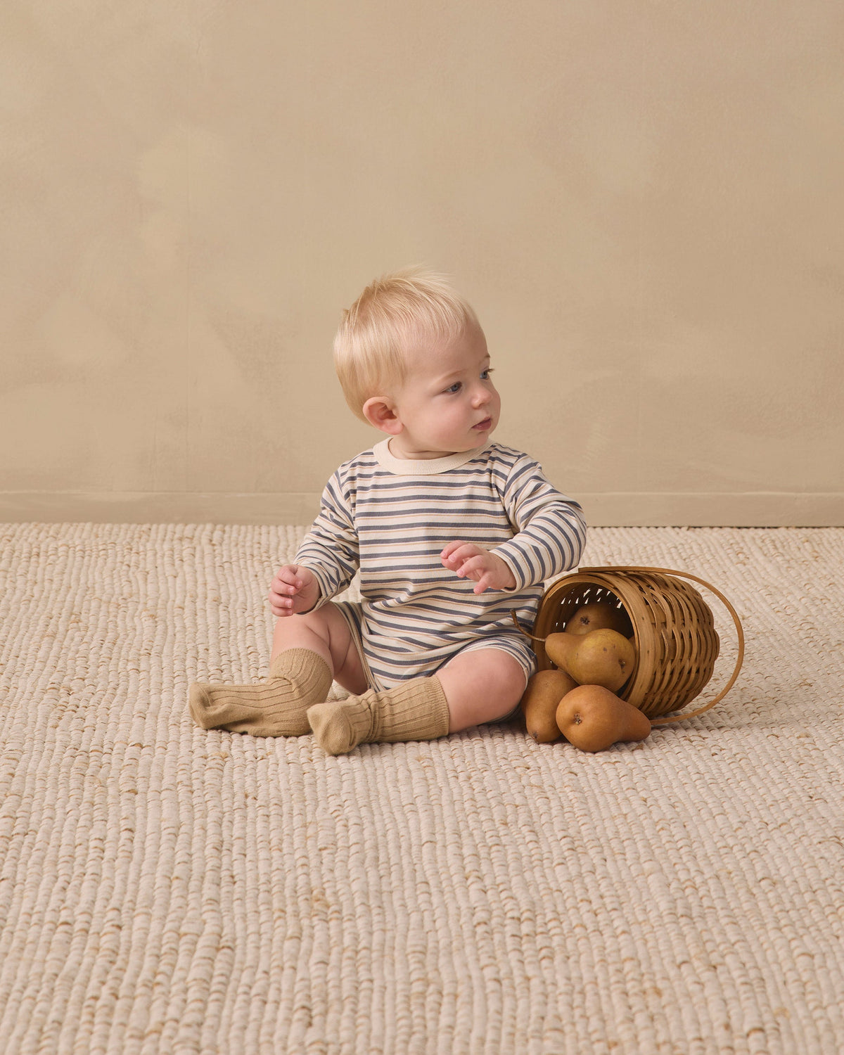 Long Sleeve Romper Vintage Stripe - Rylee + Cru | Kids Clothes | Trendy Baby Clothes | Modern Infant Outfits |