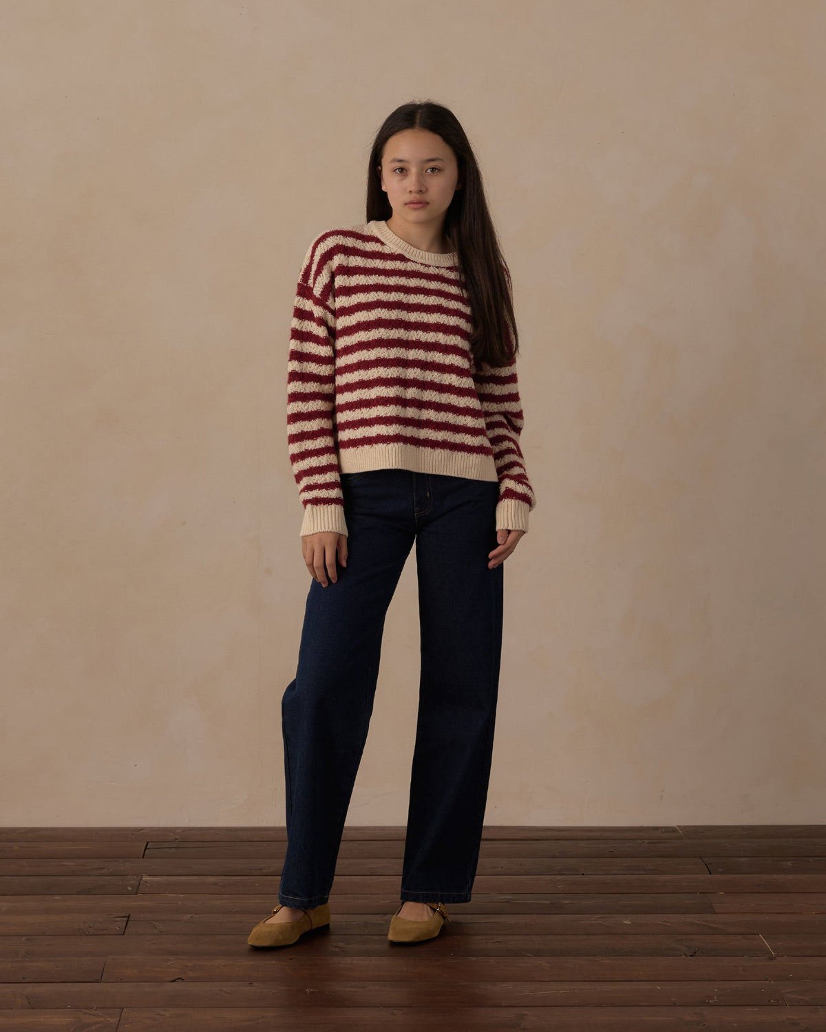 Teen Carolina Sweater Ruby Stripe - Rylee + Cru | Kids Clothes | Trendy Baby Clothes | Modern Infant Outfits |