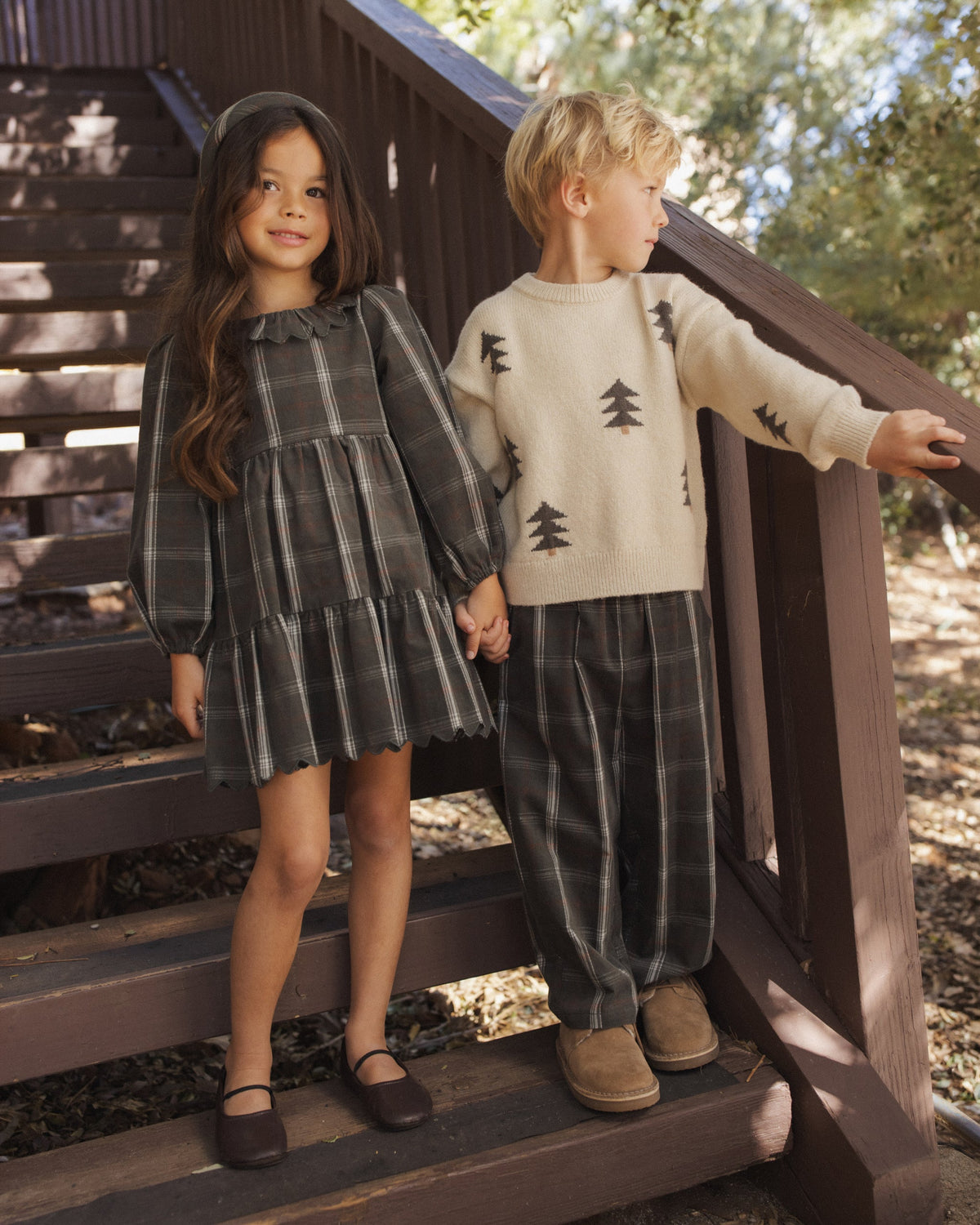 Aspen Sweater Tree Jacquard - Rylee + Cru | Kids Clothes | Trendy Baby Clothes | Modern Infant Outfits |
