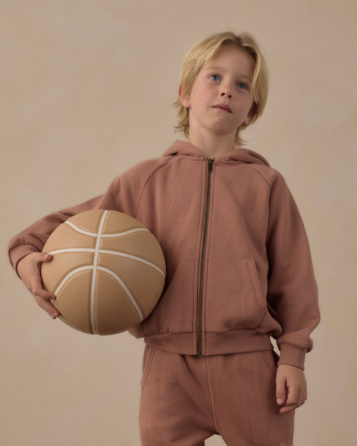 Zip Raglan Hoodie Clay - Rylee + Cru | Kids Clothes | Trendy Baby Clothes | Modern Infant Outfits |