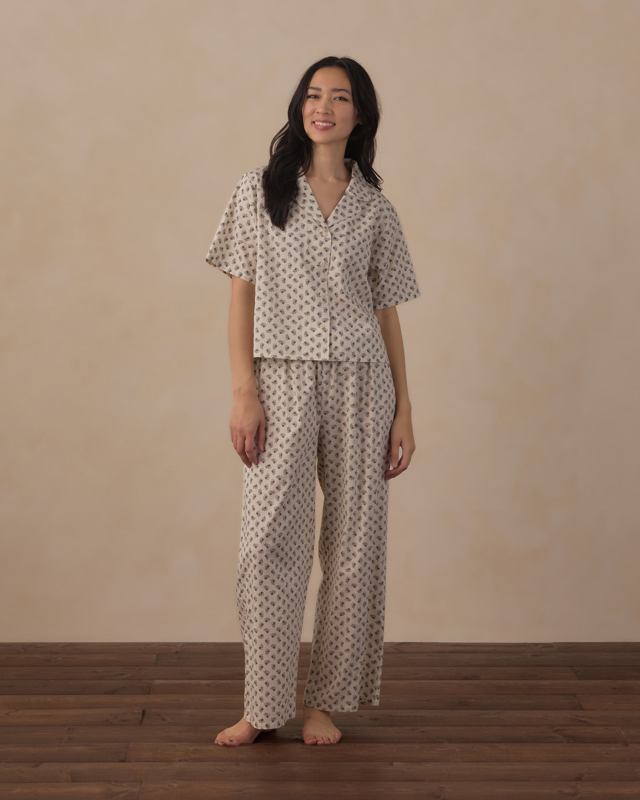 Women's Woven Pajama Set Vintage Fleur