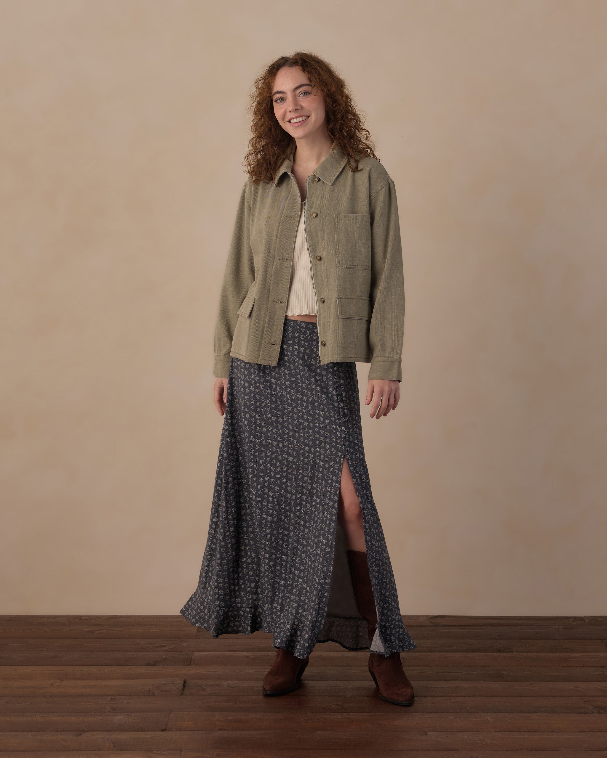 Veste Claire pour femme, vert sauge foncé