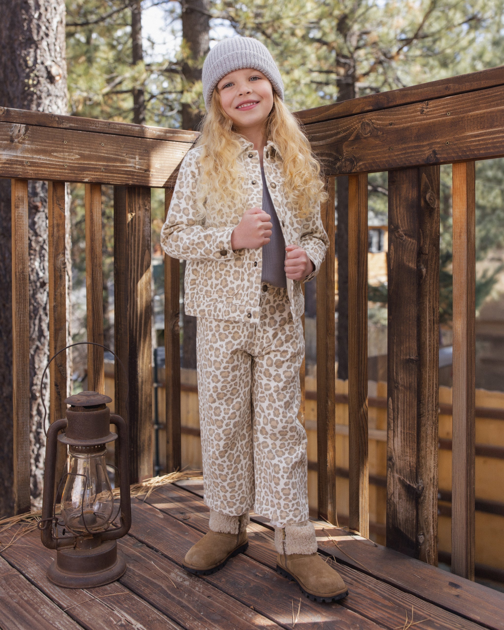 Denim Chore Coat Leopard - Rylee + Cru | Kids Clothes | Trendy Baby Clothes | Modern Infant Outfits |