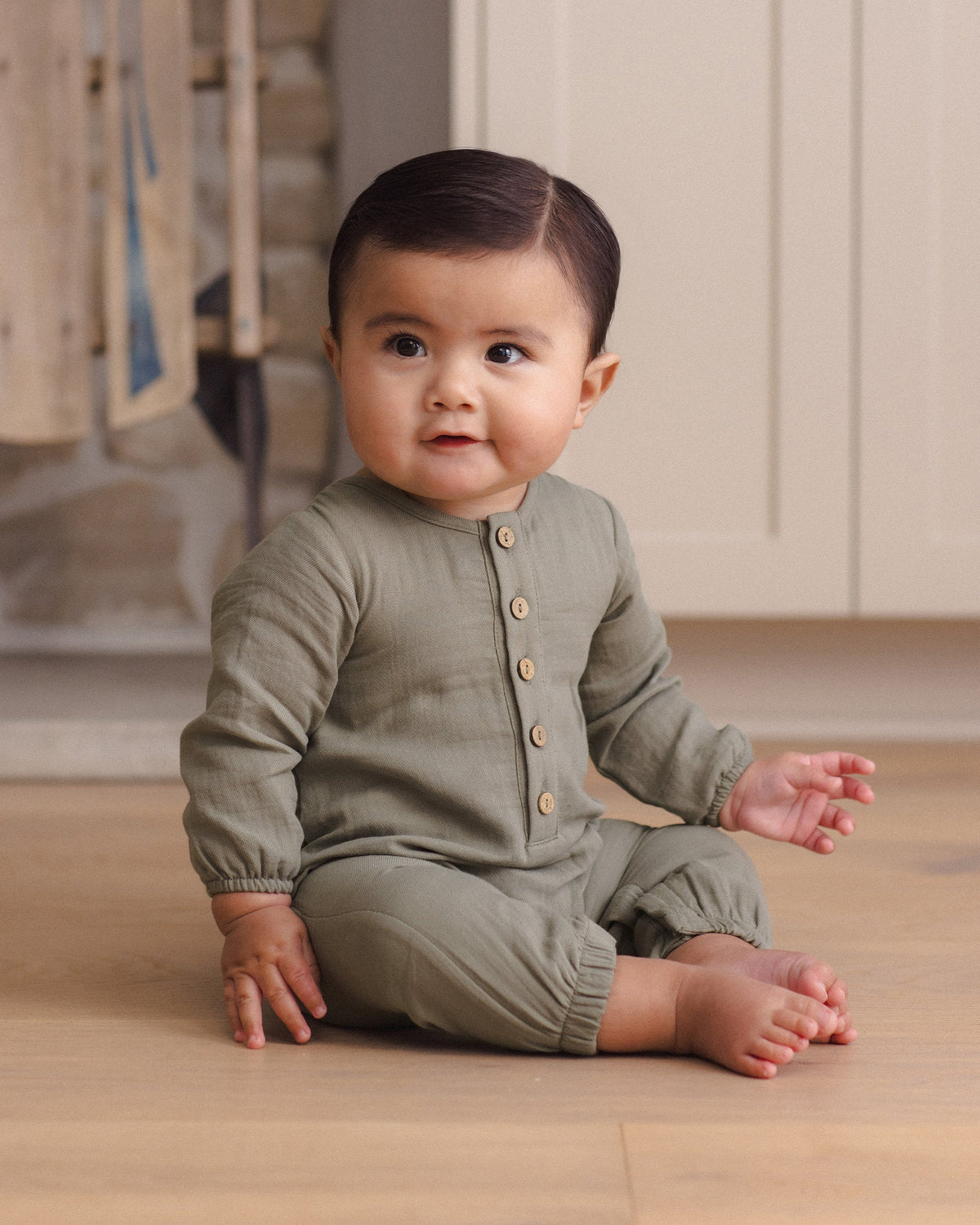 Woven Jumpsuit Spruce - Rylee + Cru | Kids Clothes | Trendy Baby Clothes | Modern Infant Outfits |