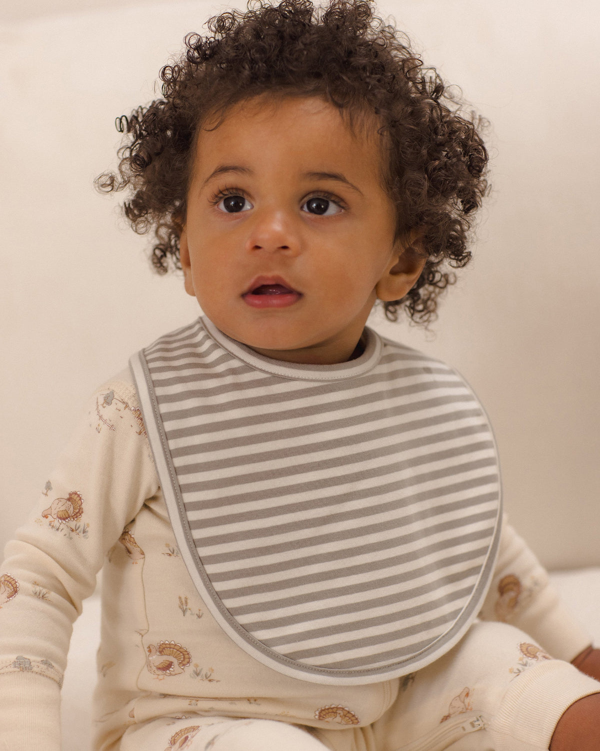 Jersey Snap Bib, 2 Pack Laurel Stripe, Turkey - Rylee + Cru | Kids Clothes | Trendy Baby Clothes | Modern Infant Outfits |